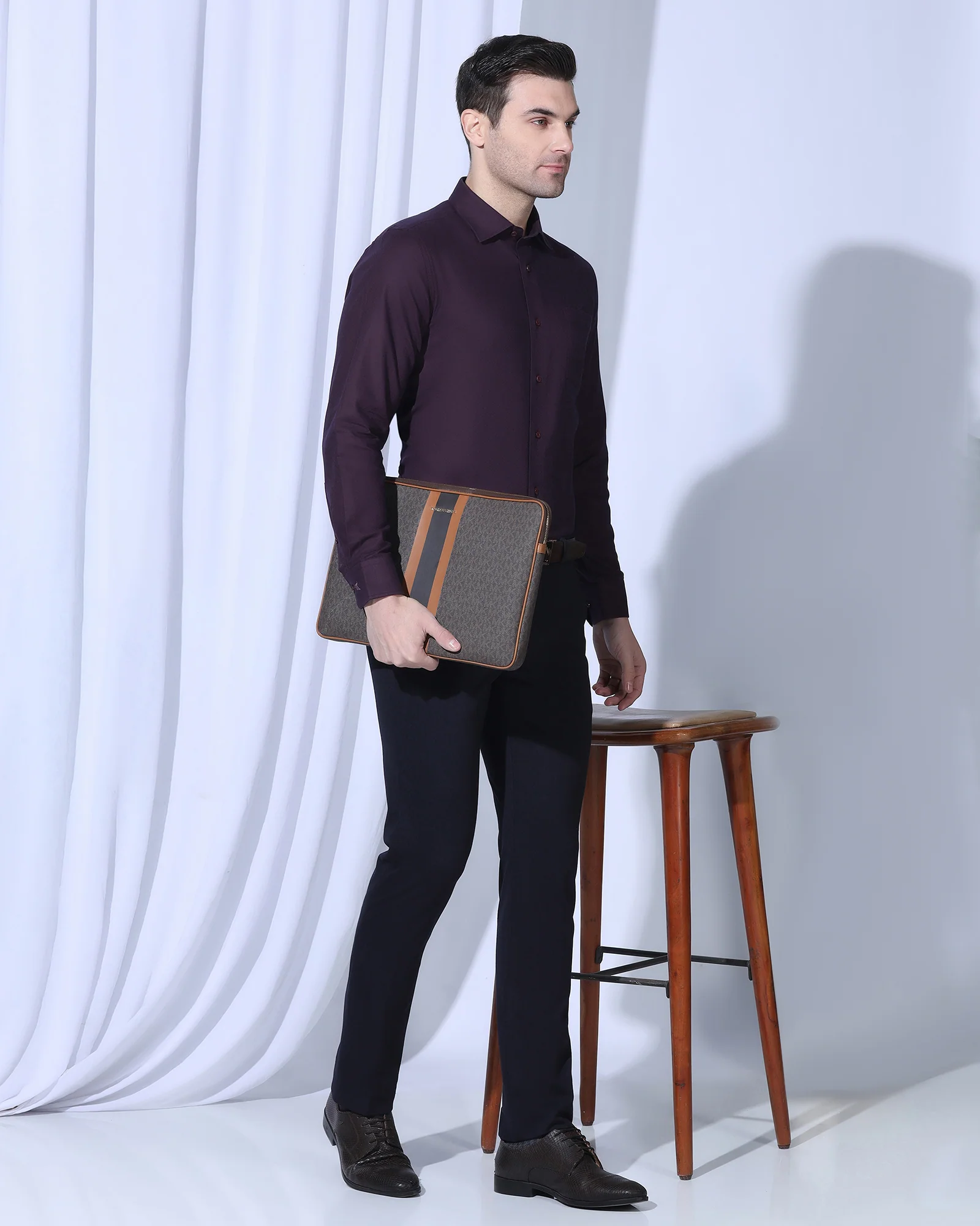Formal Red Textured Shirt - Lotto - Image 7