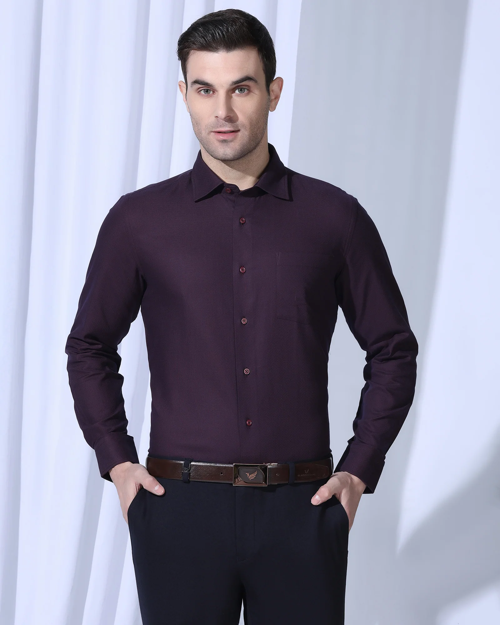 Formal Red Textured Shirt - Lotto - Image 9