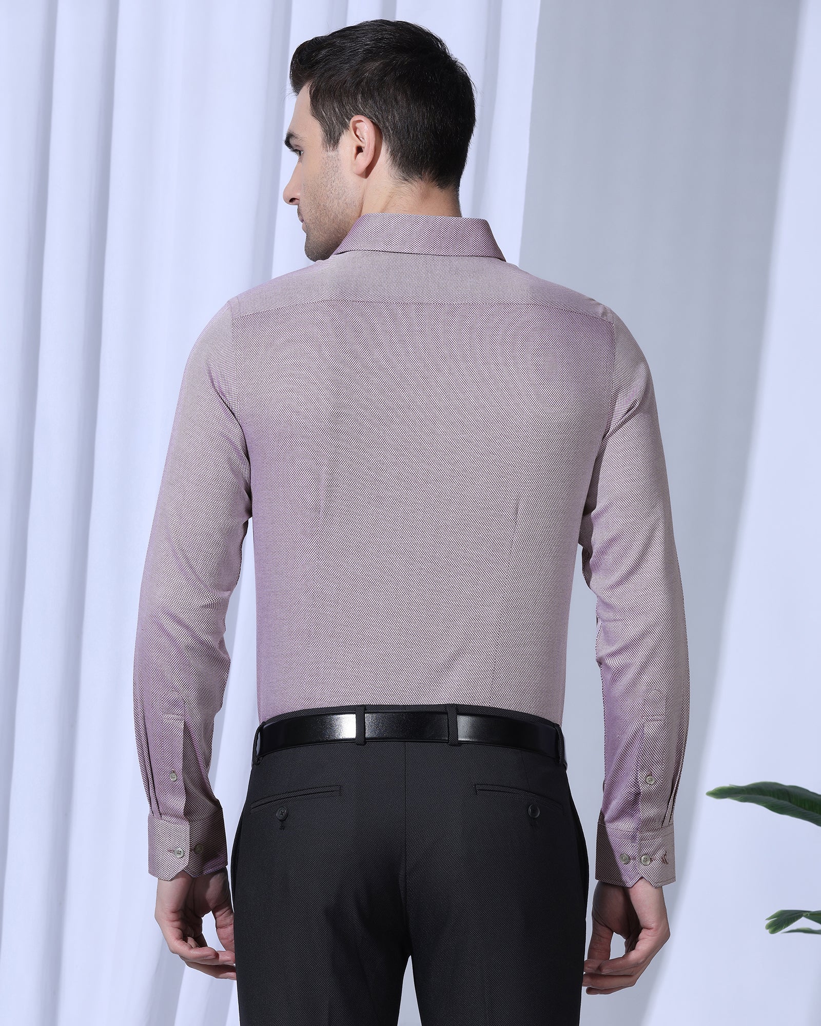 Formal Red Textured Shirt - Quent - Image 2