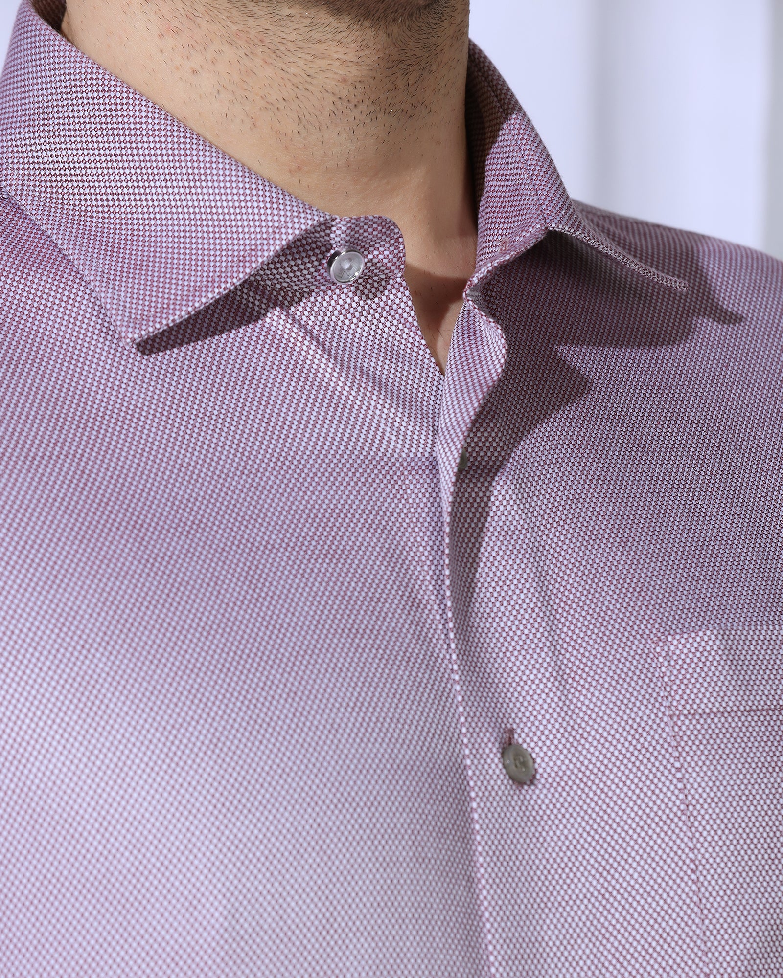 Formal Red Textured Shirt - Quent - Image 7