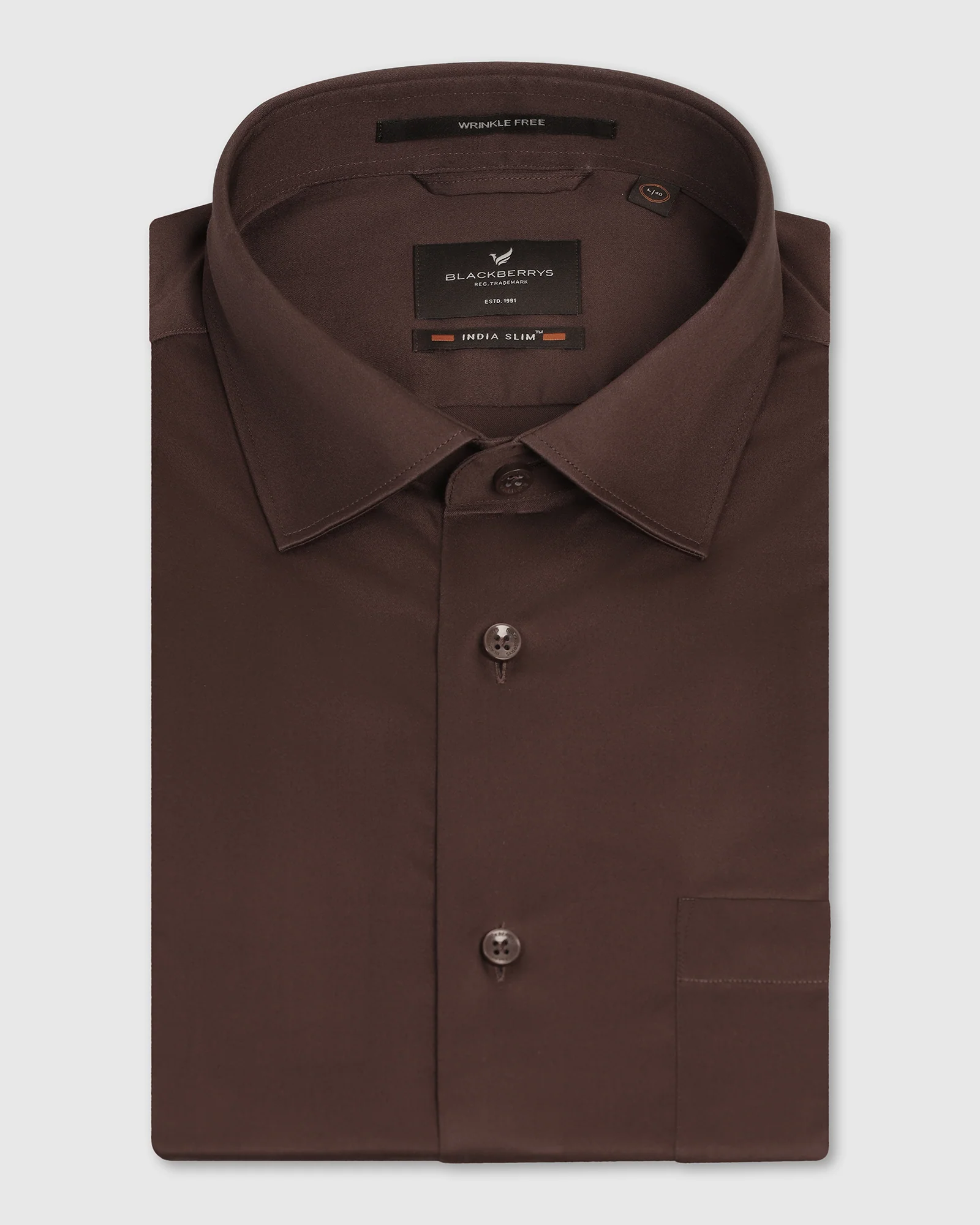 Non Iron Formal Rust Solid Shirt - Georgia - Image 5