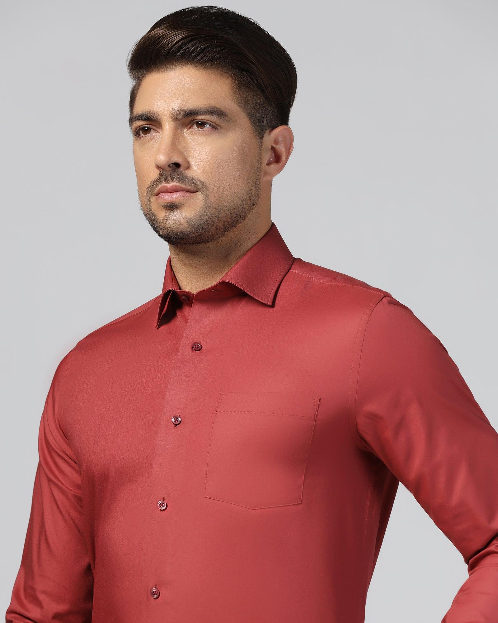 Formal Rust Solid Shirt - Retro - Image 4
