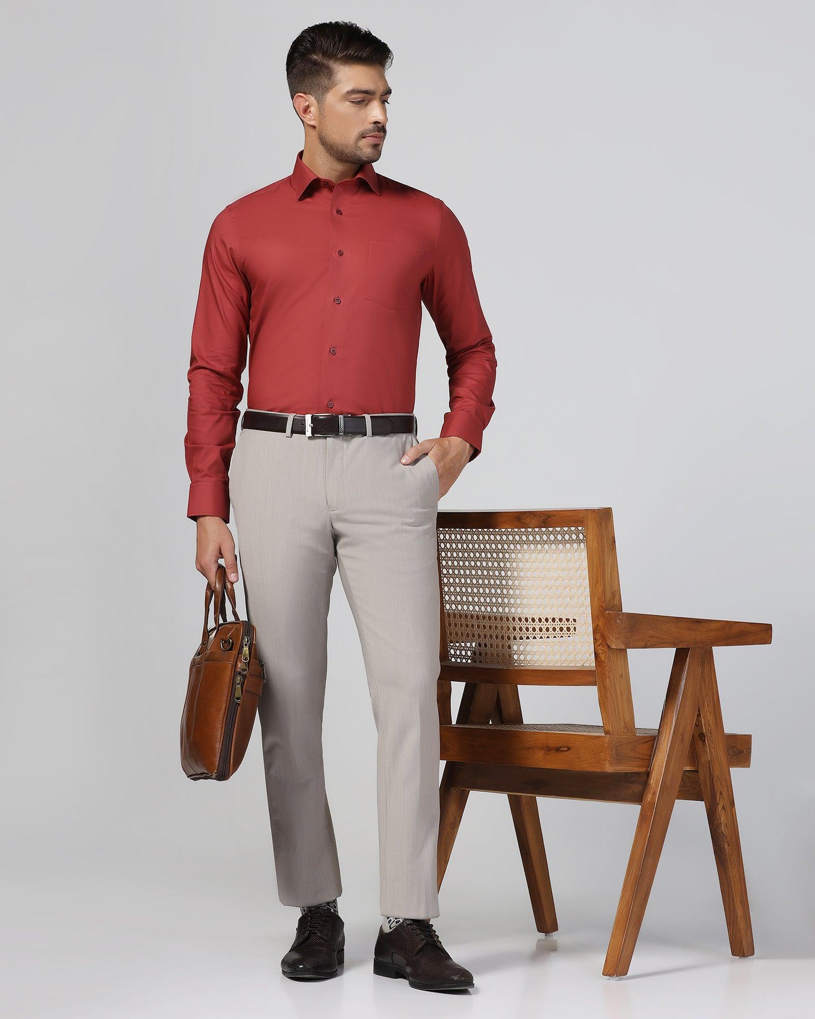 Formal Rust Solid Shirt - Retro - Image 7