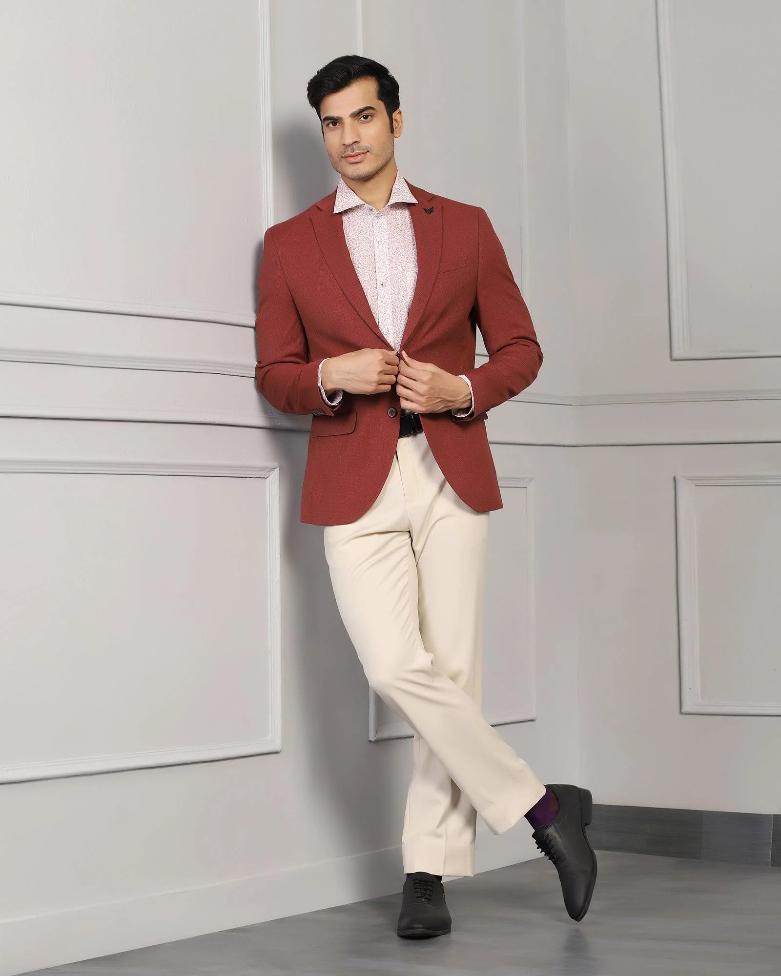 Formal Rust Textured Blazer - Garwin - Image 10