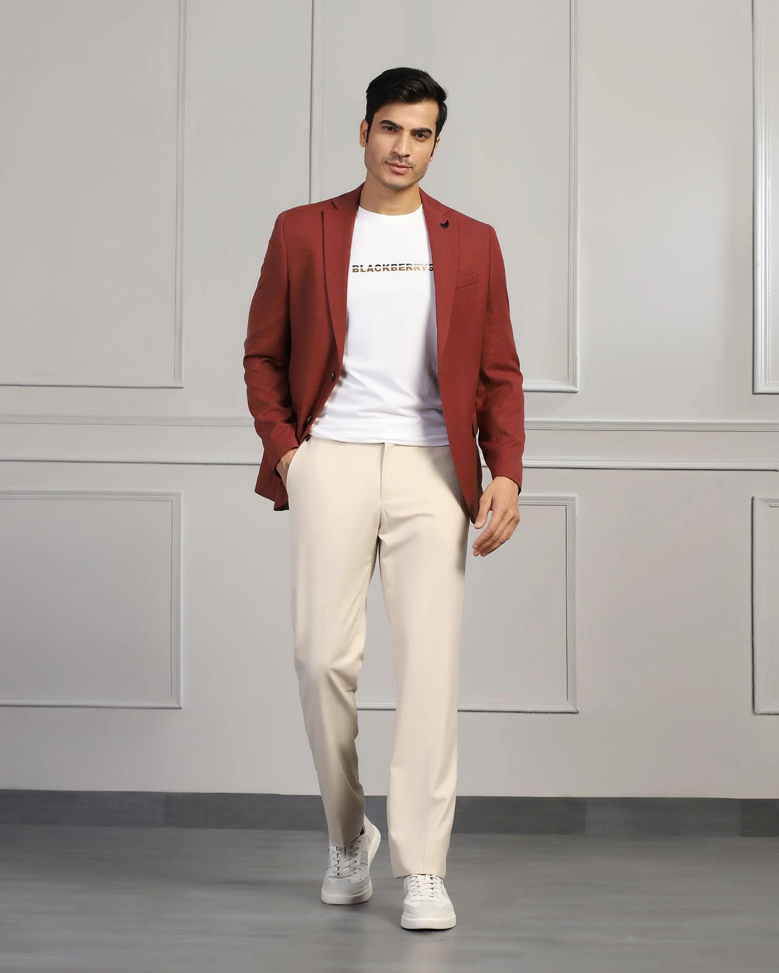 Formal Rust Textured Blazer - Garwin - Image 6