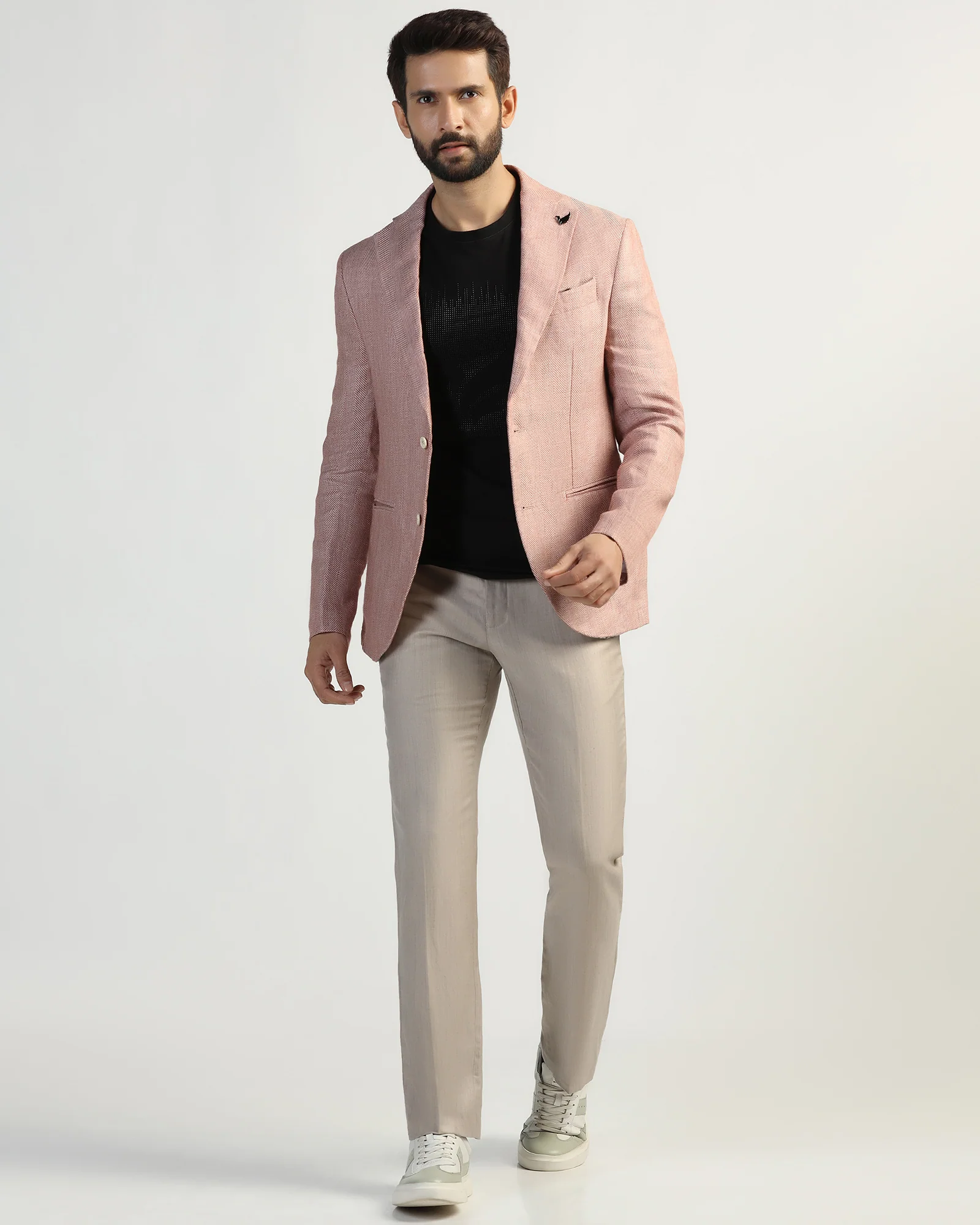 Linen Formal Rust Textured Blazer - Nero - Image 6