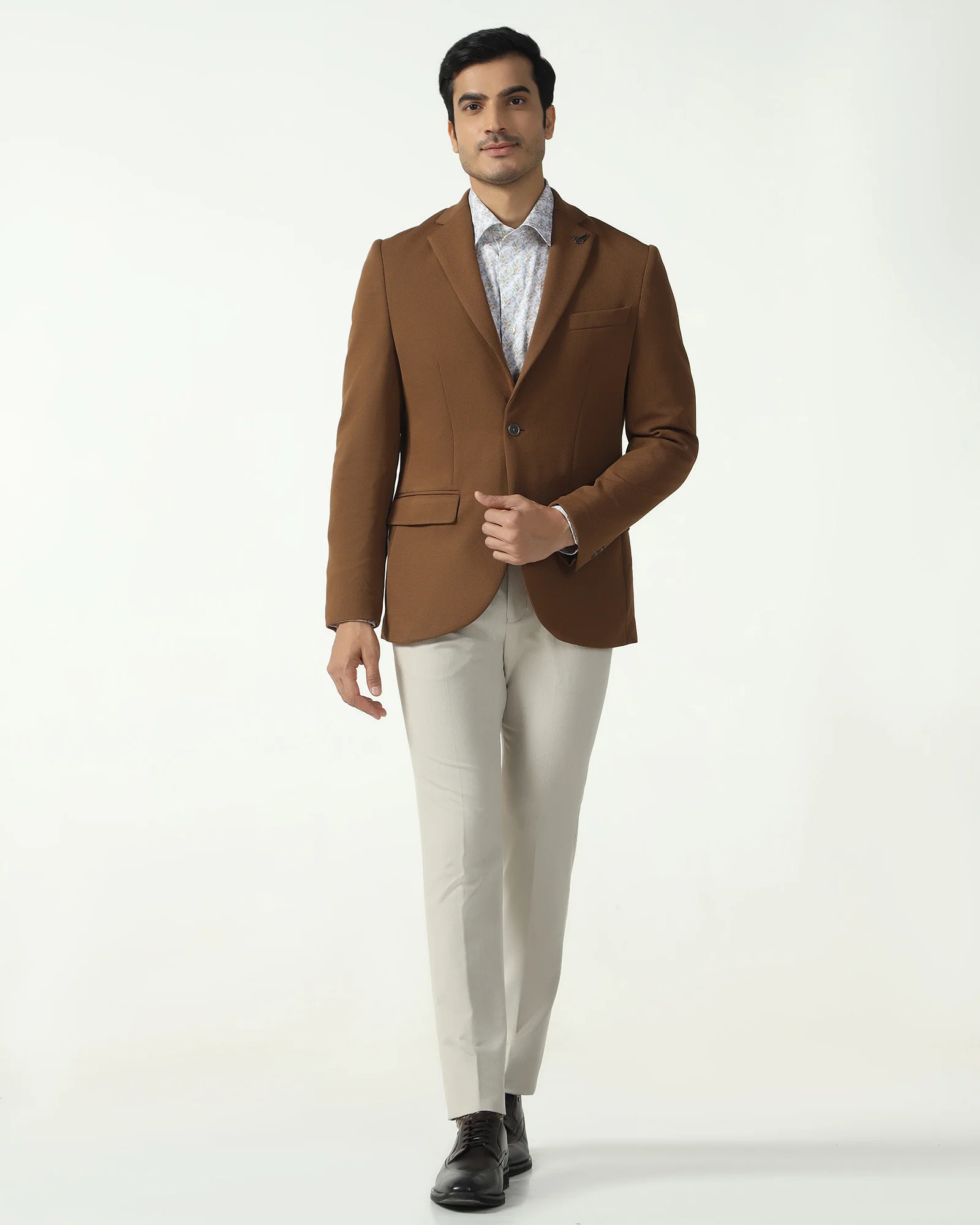 Formal Rust Textured Blazer - Rismo - Image 3