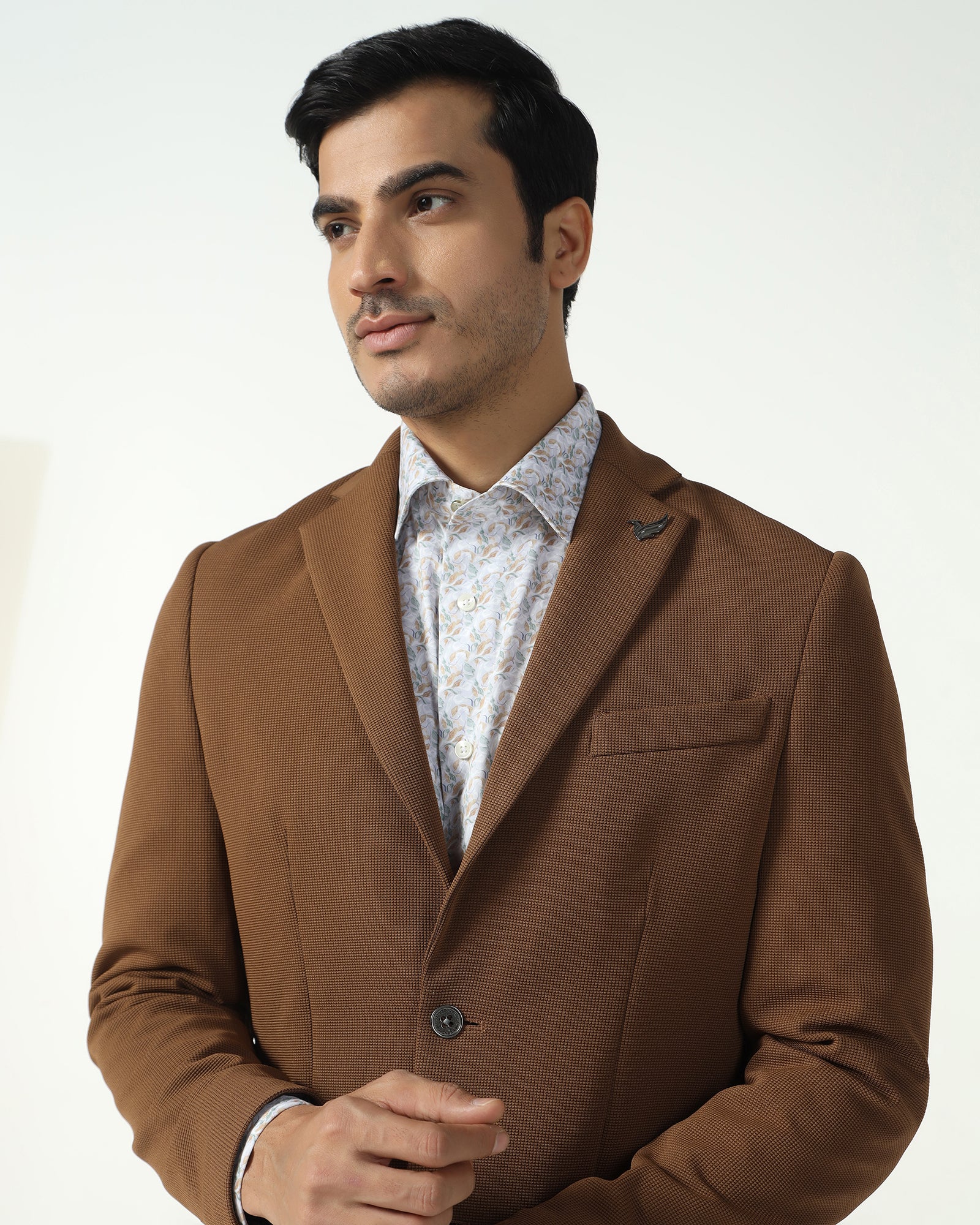 Formal Rust Textured Blazer - Rismo - Image 4