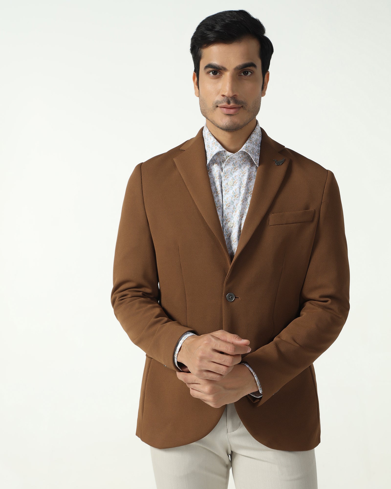 Formal Rust Textured Blazer - Rismo - Image 5