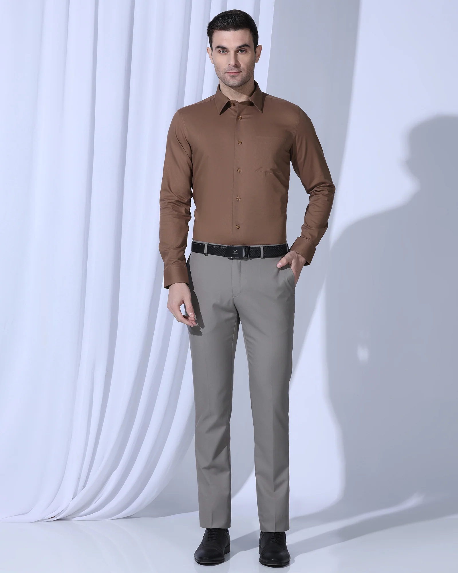 Non Iron Formal Rust Textured Shirt - Vlog - Image 3
