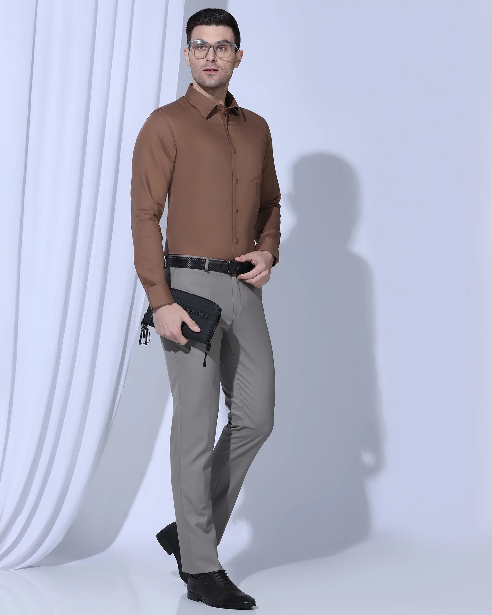 Non Iron Formal Rust Textured Shirt - Vlog - Image 7