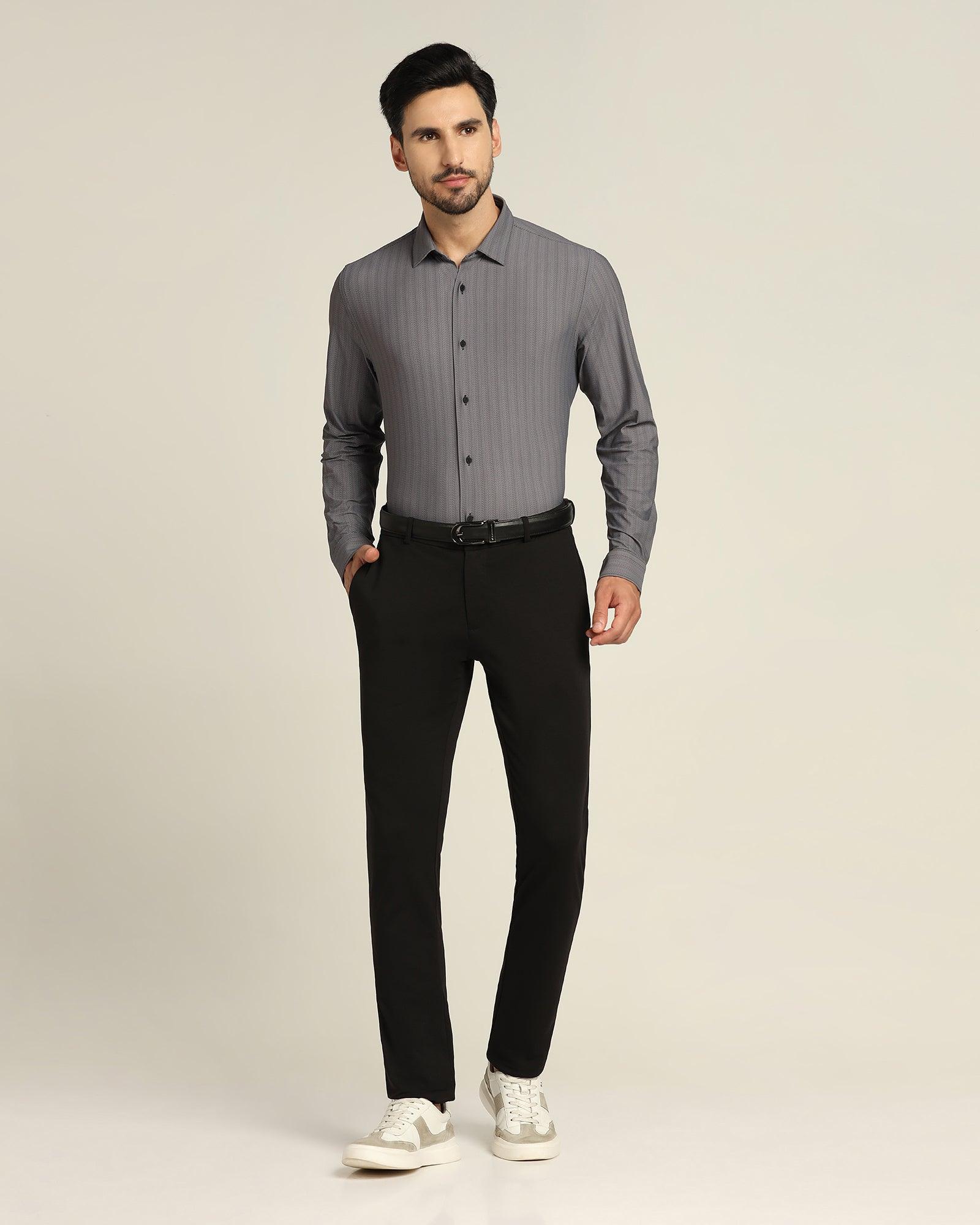 Formal Black Solid Shirt - Otto - Image 3