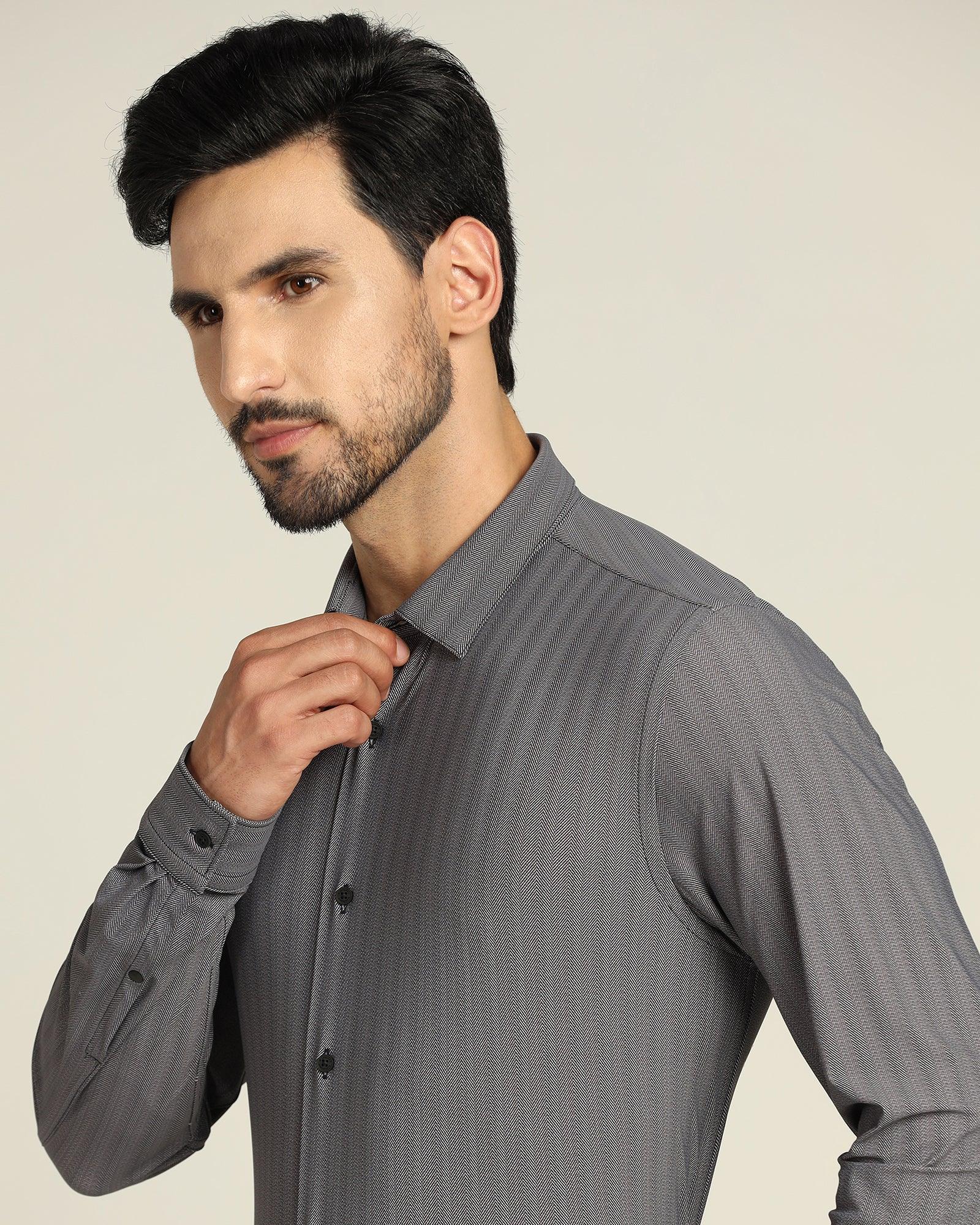 Formal Black Solid Shirt - Otto - Image 4