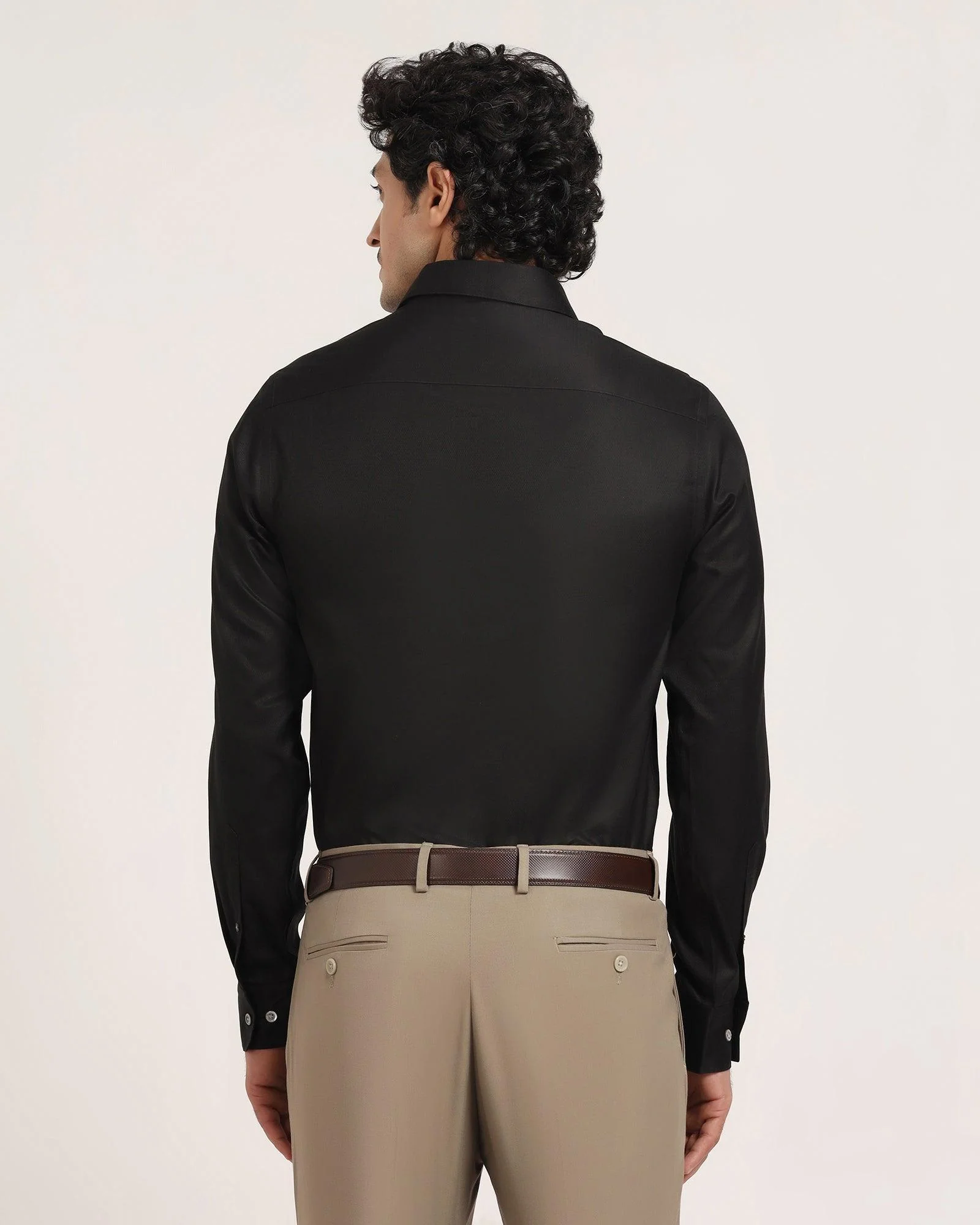 Luxe Formal Black Solid Shirt - Wonder - Image 2