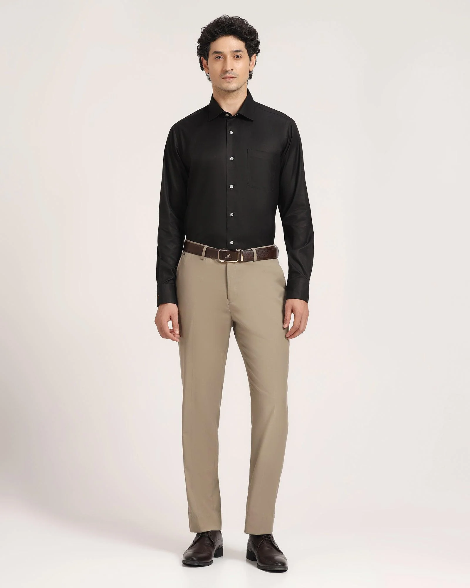 Luxe Formal Black Solid Shirt - Wonder - Image 3