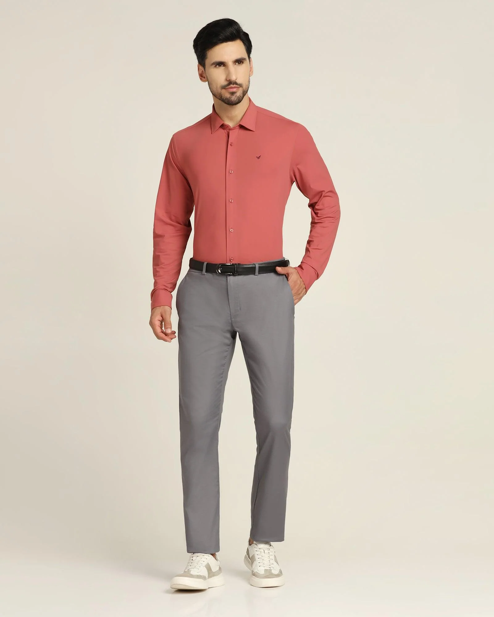 TechPro Formal Dusty Pink Solid Shirt - Zabka - Image 3
