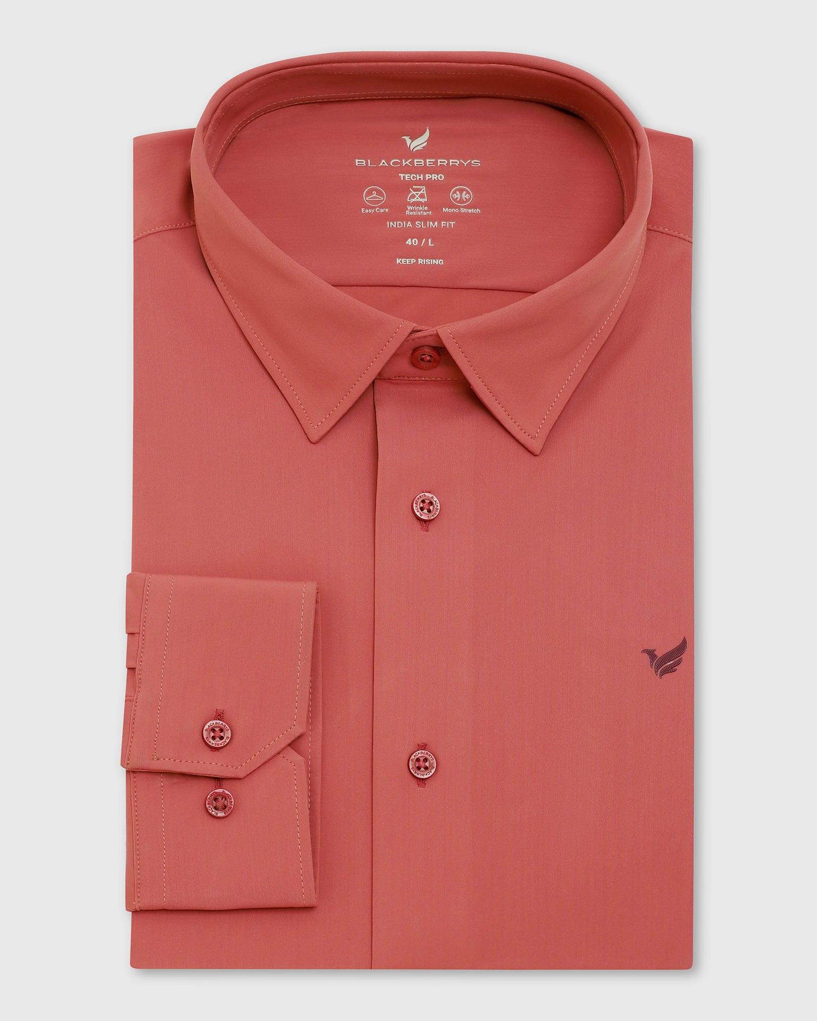 TechPro Formal Dusty Pink Solid Shirt - Zabka - Image 5