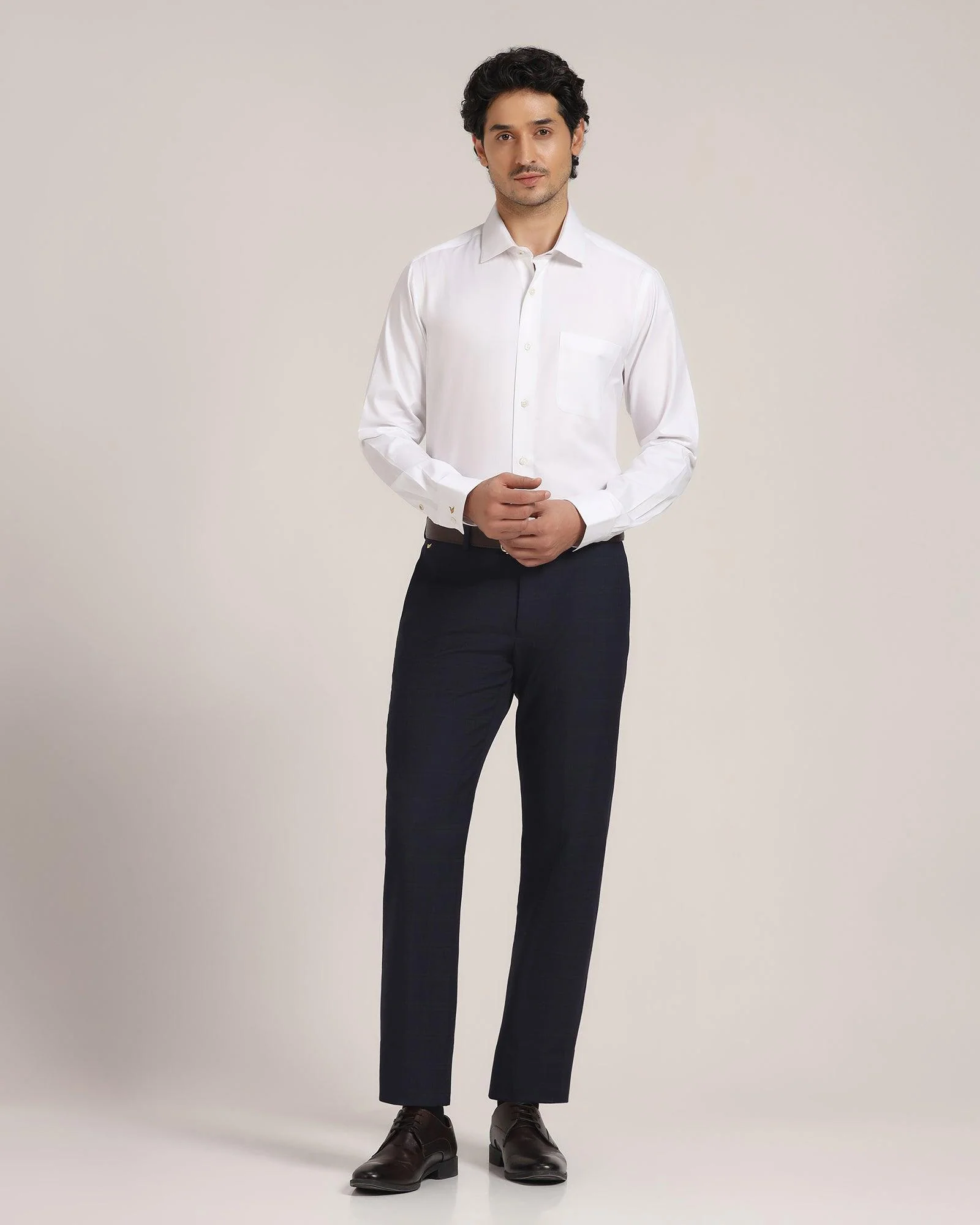 Luxe Formal White Solid Shirt - Wonder - Image 3