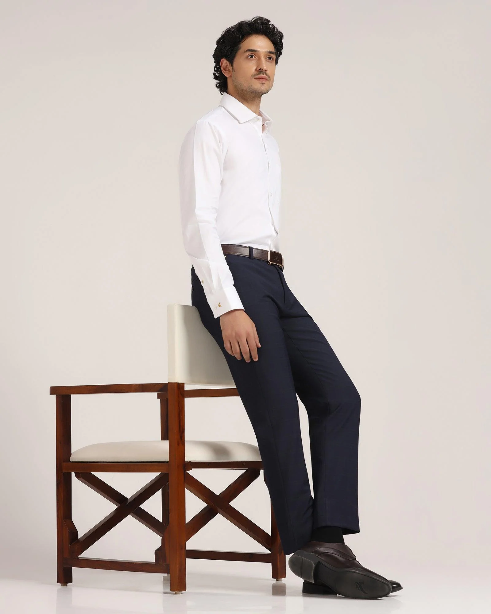 Luxe Formal White Solid Shirt - Wonder - Image 5