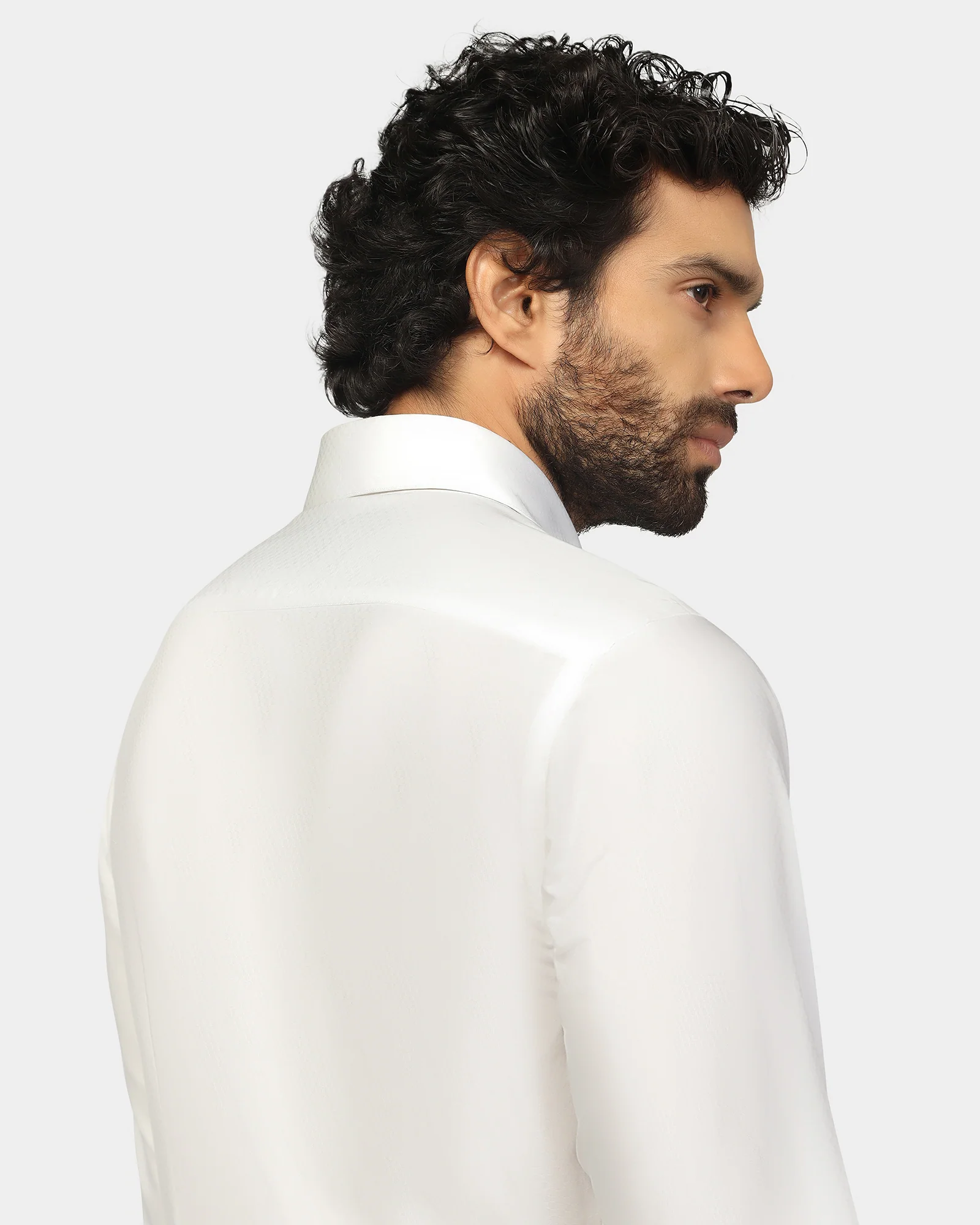 Formal Super White Textured Shirt - Clock - Image 4