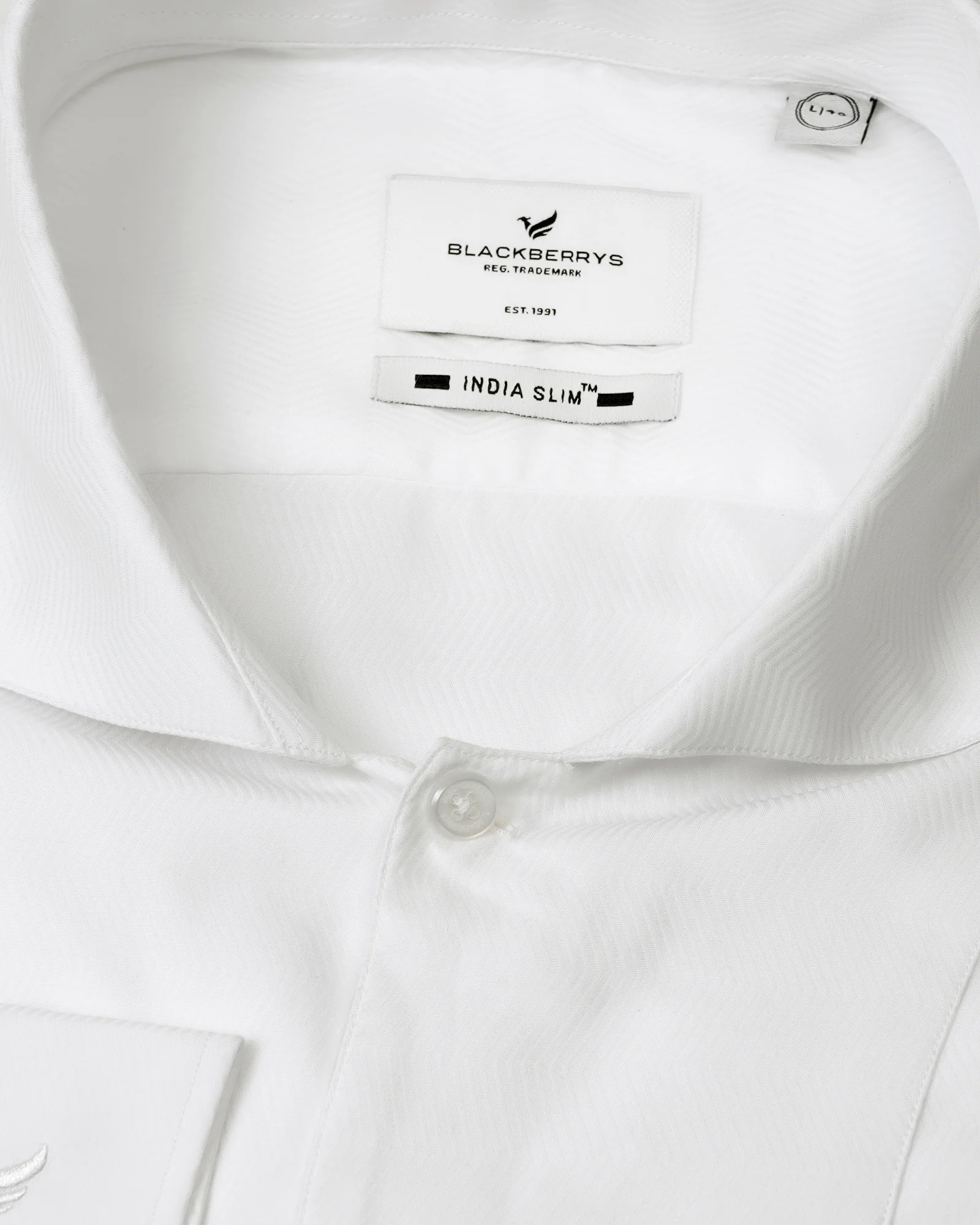 Formal Super White Textured Shirt - Plot - Image 6