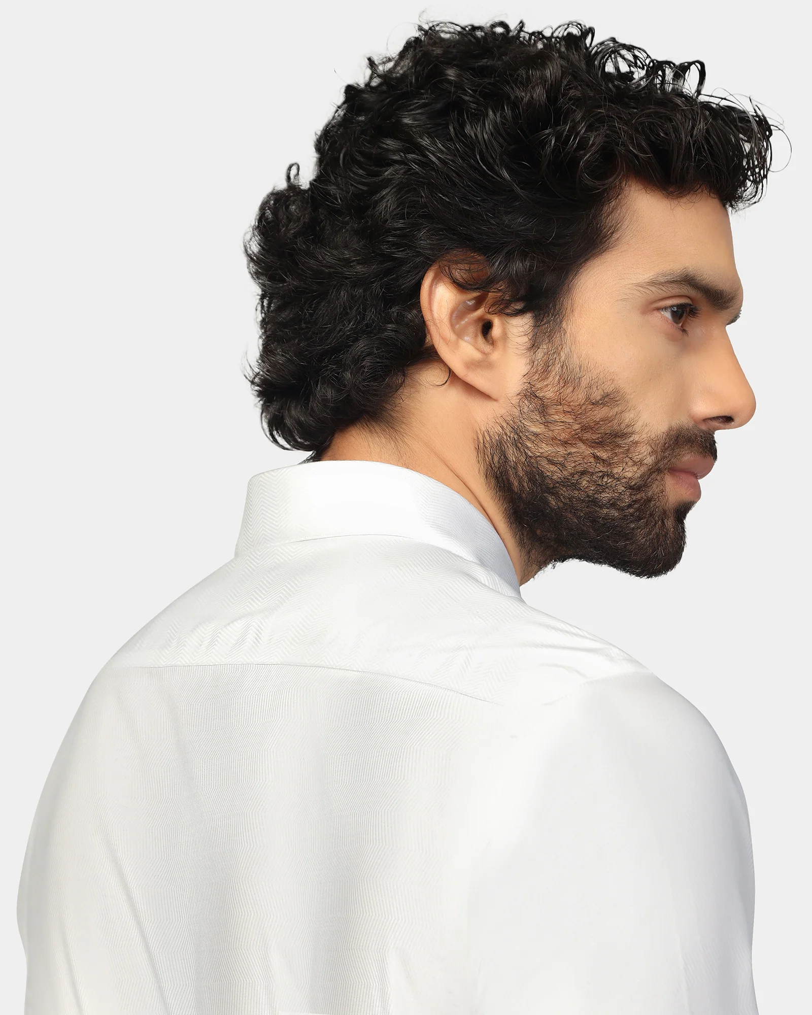 Formal Super White Textured Shirt - Plot - Image 8