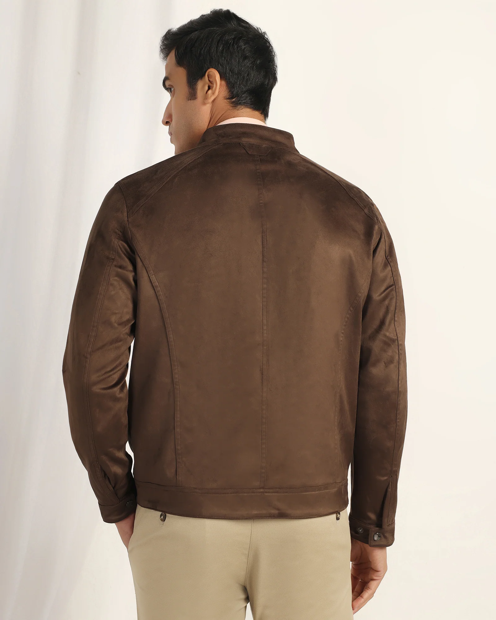 Formal Tan Solid Zipper Jacket - Gosling - Image 2