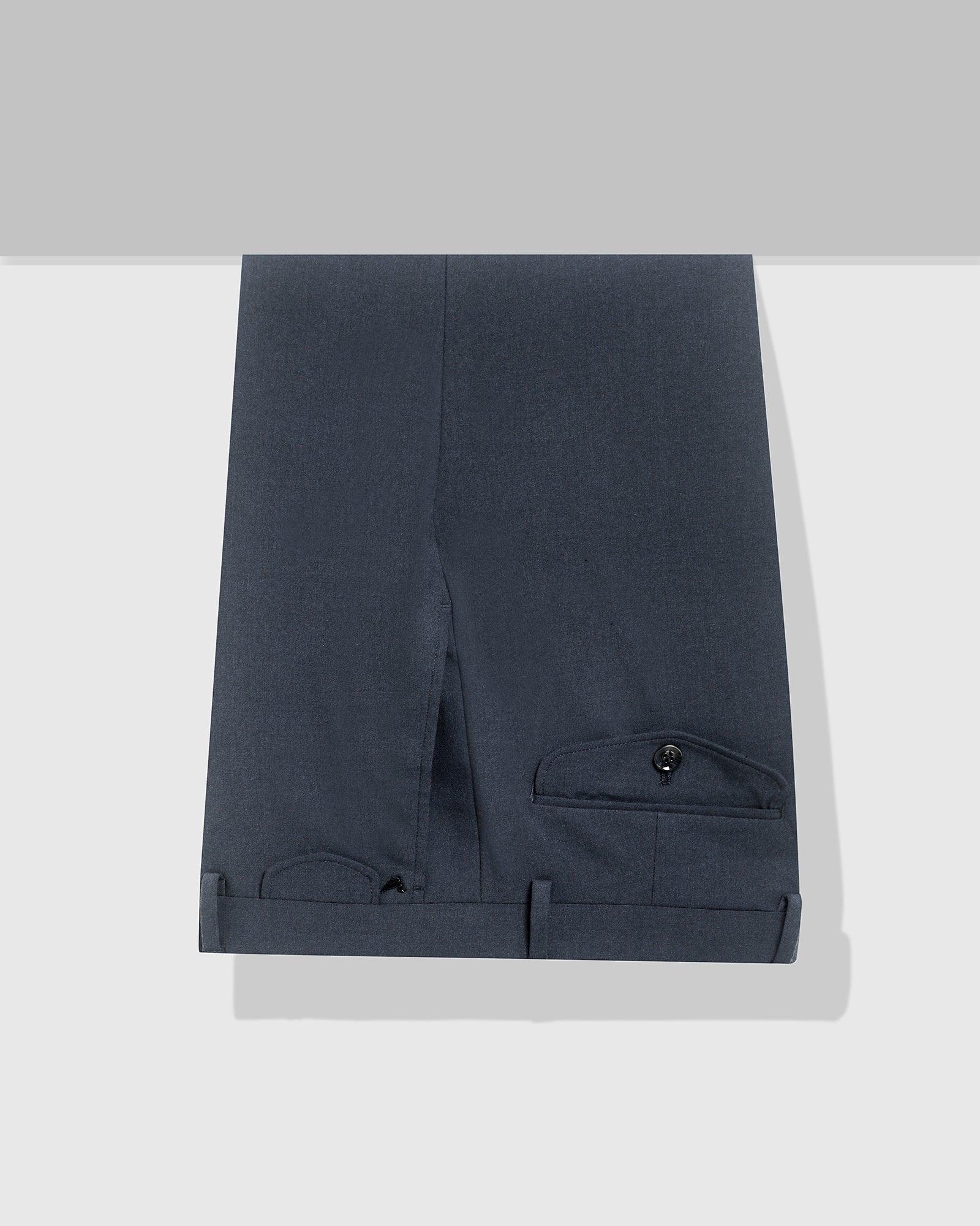 Slim Fit B-91 Formal Blue Solid Trouser - Jonny - Image 5