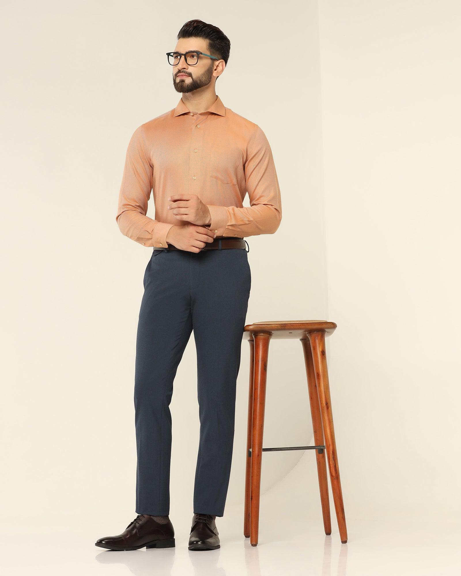 Slim Fit B-91 Formal Blue Solid Trouser - Jonny - Image 6