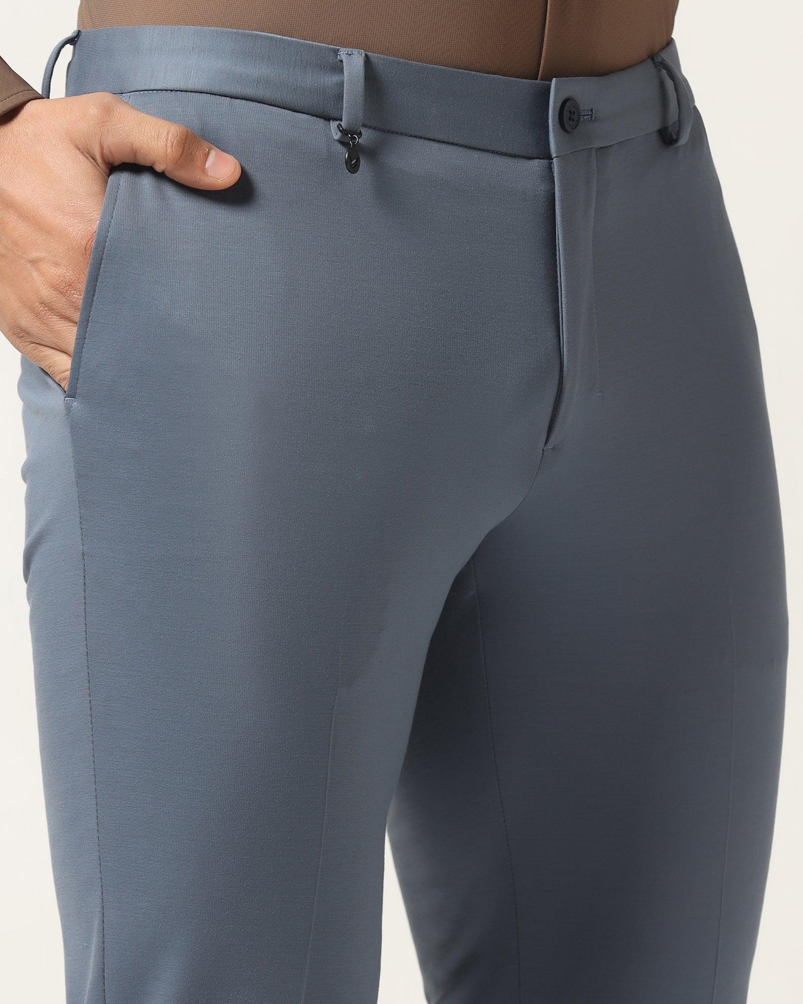 TechPro Slim Fit B-91 Formal Sky Blue Solid Trouser - Explorer - Image 4