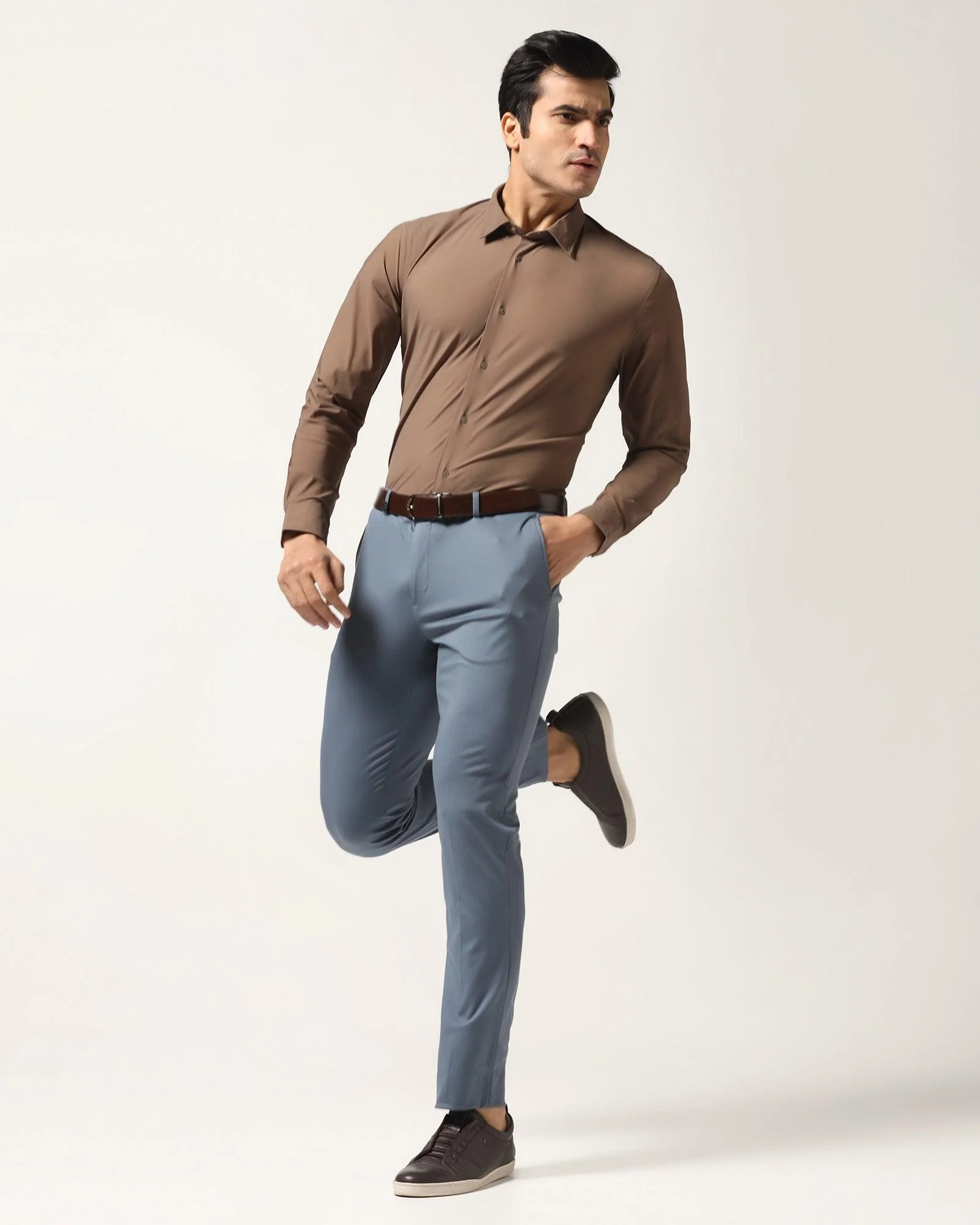 TechPro Slim Fit B-91 Formal Sky Blue Solid Trouser - Explorer - Image 6
