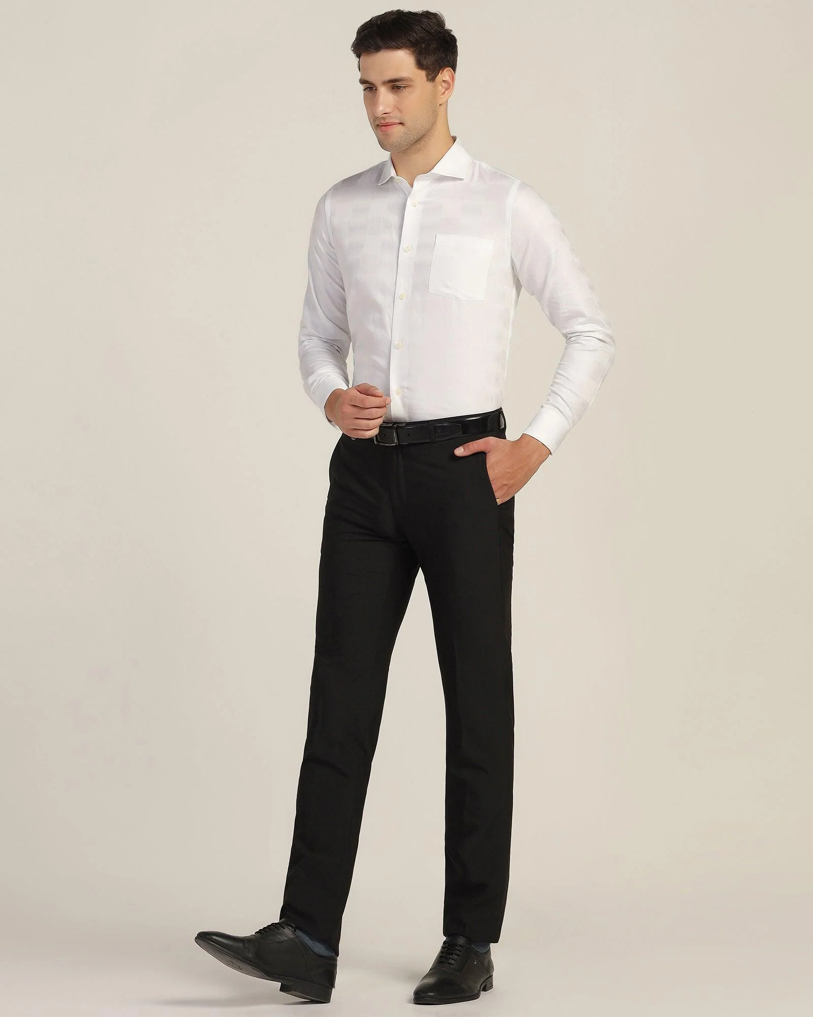 Formal White Check Shirt - Dakota - Image 3
