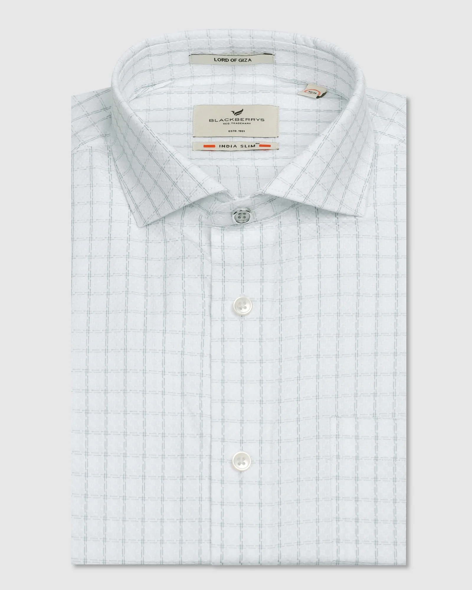 Formal White Check Shirt - Drone - Image 5