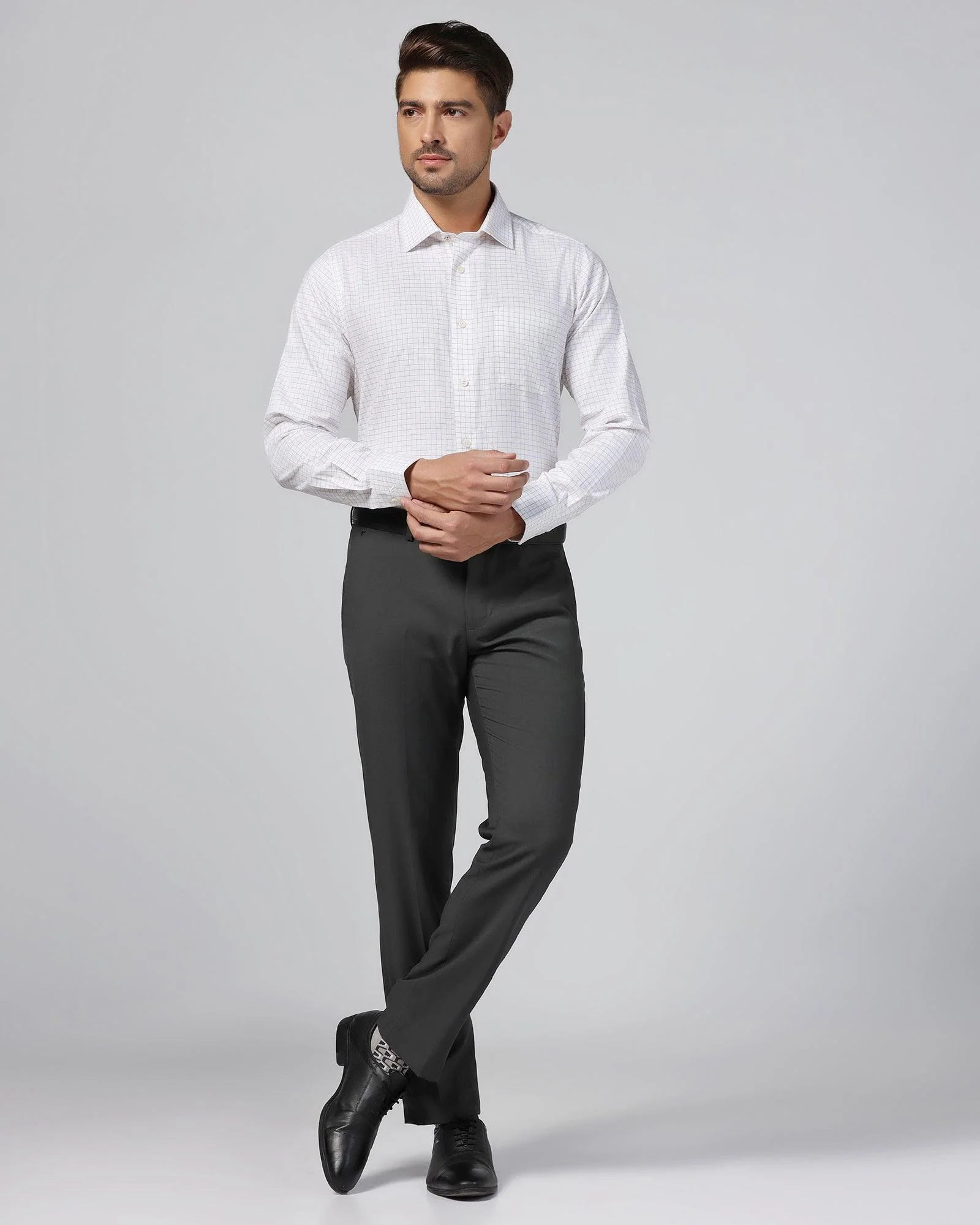 Formal White Check Shirt - Watson - Image 3