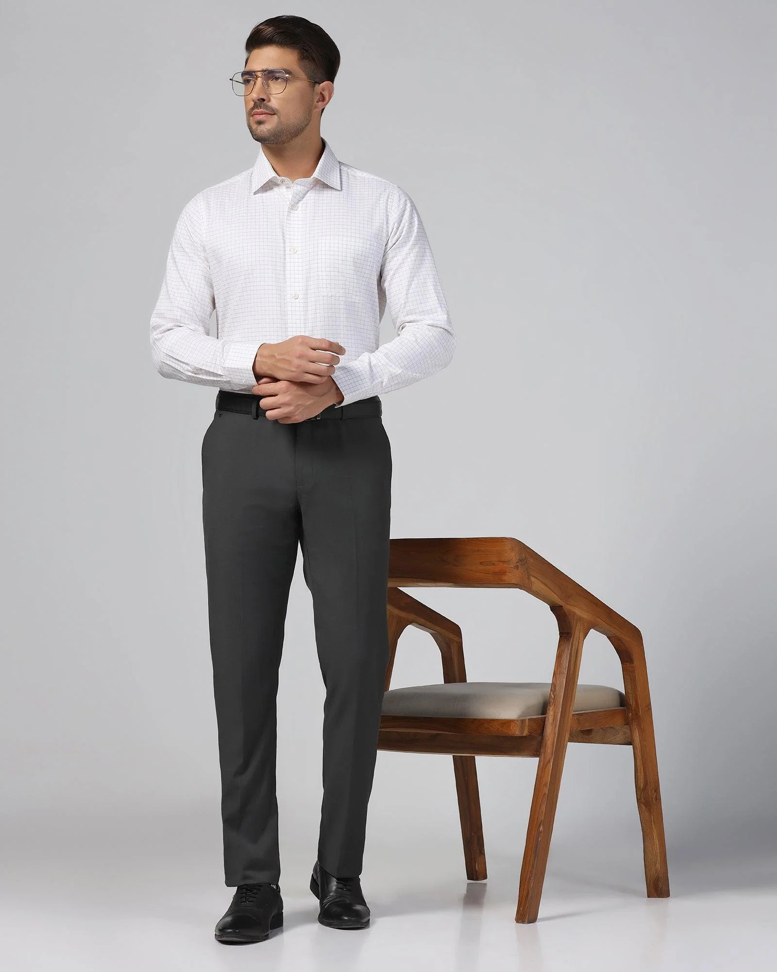 Formal White Check Shirt - Watson - Image 8