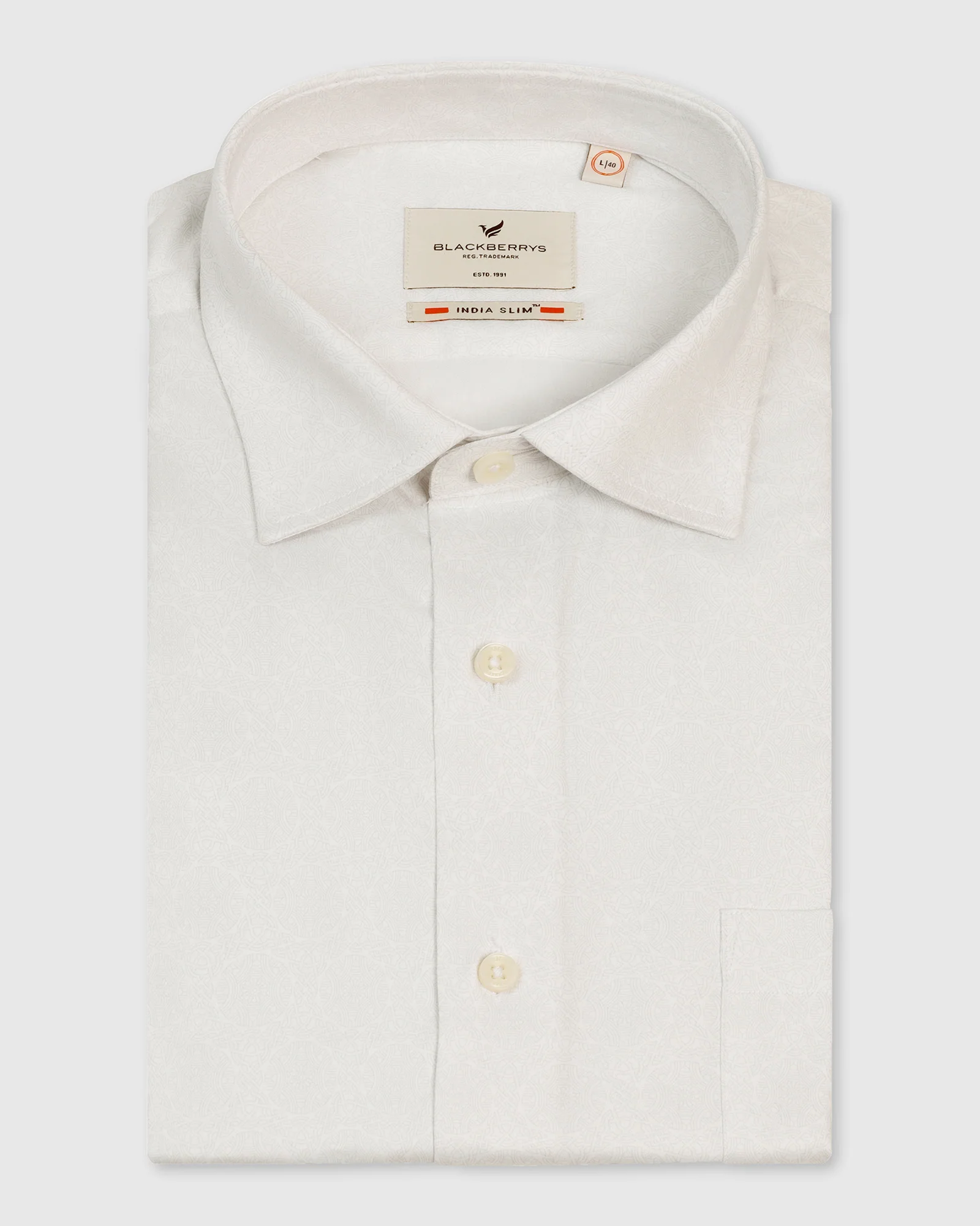Formal White Printed Shirt -  Enzo - Image 5
