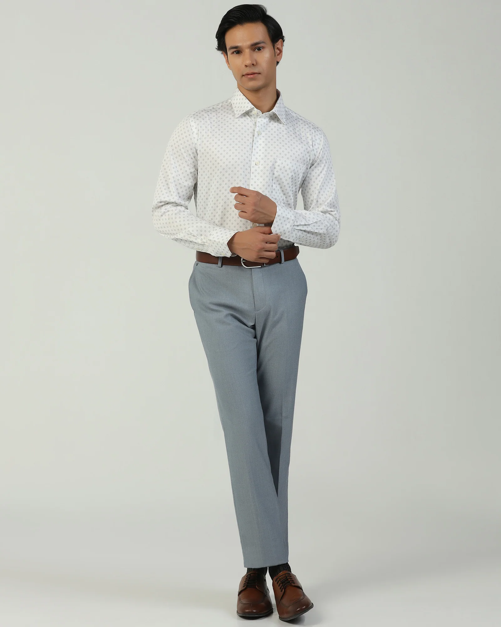 Formal White Printed Shirt - Title - Image 3
