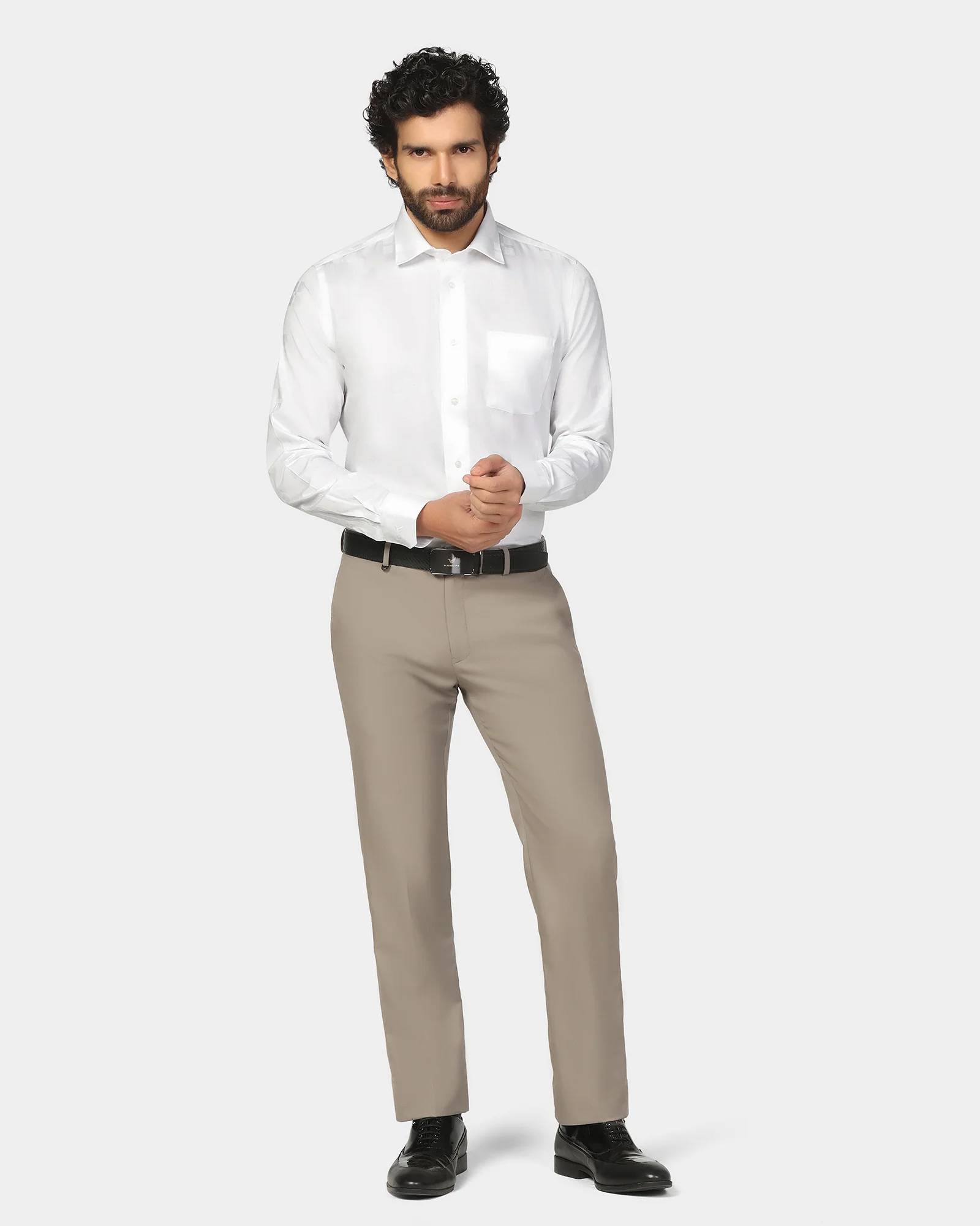 Formal Super White Jacquard Shirt - Young - Image 3