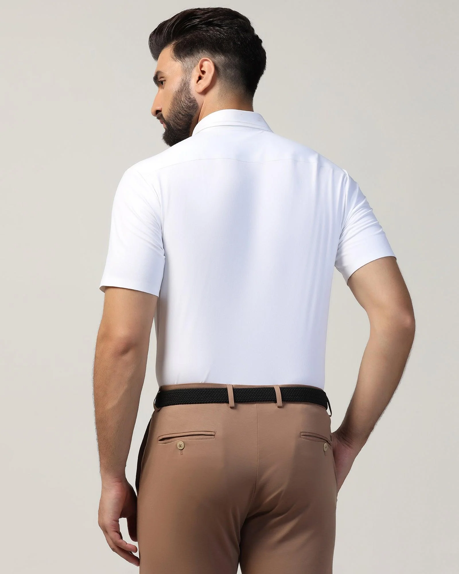 TechPro Formal Half Sleeve White Solid Shirt - Alfie - Image 2