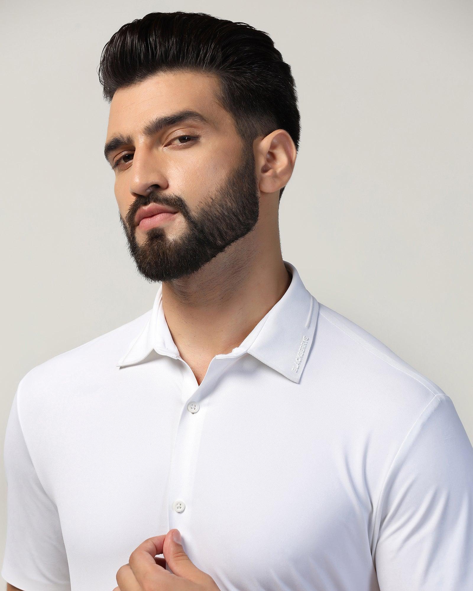 TechPro Formal Half Sleeve White Solid Shirt - Alfie - Image 4