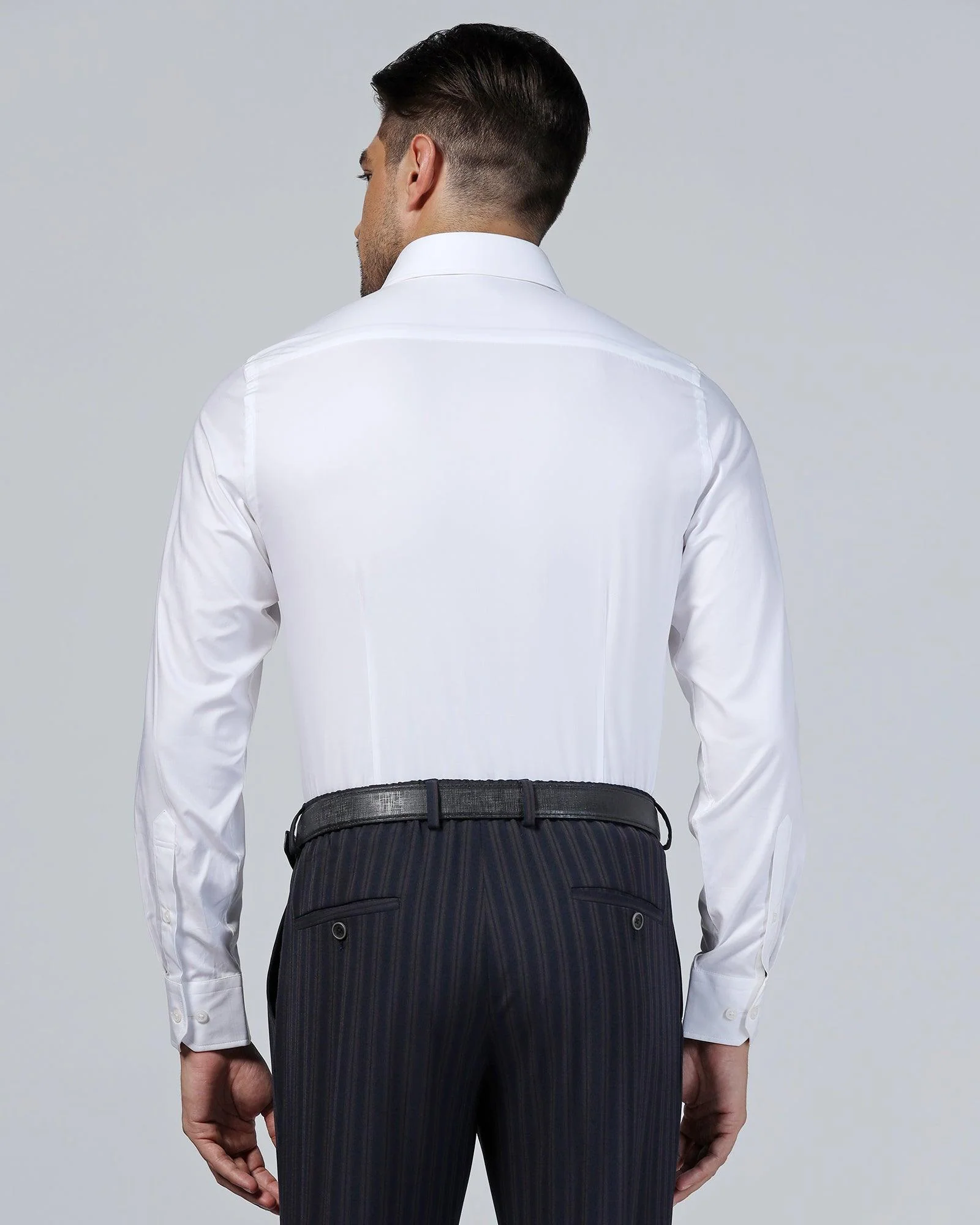 Formal White Solid Shirt - Amber - Image 2