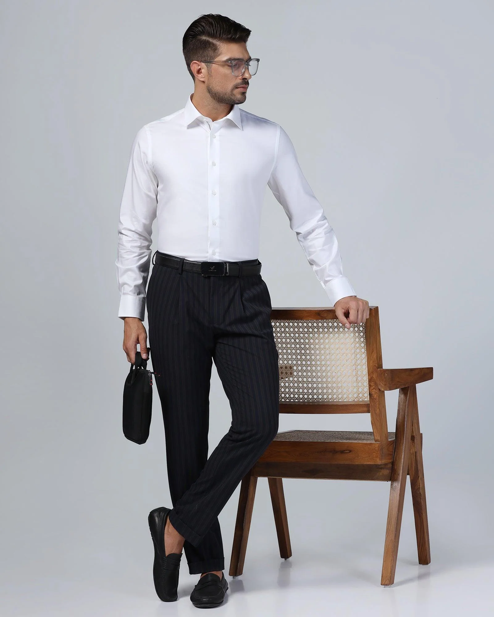 Formal White Solid Shirt - Amber - Image 8