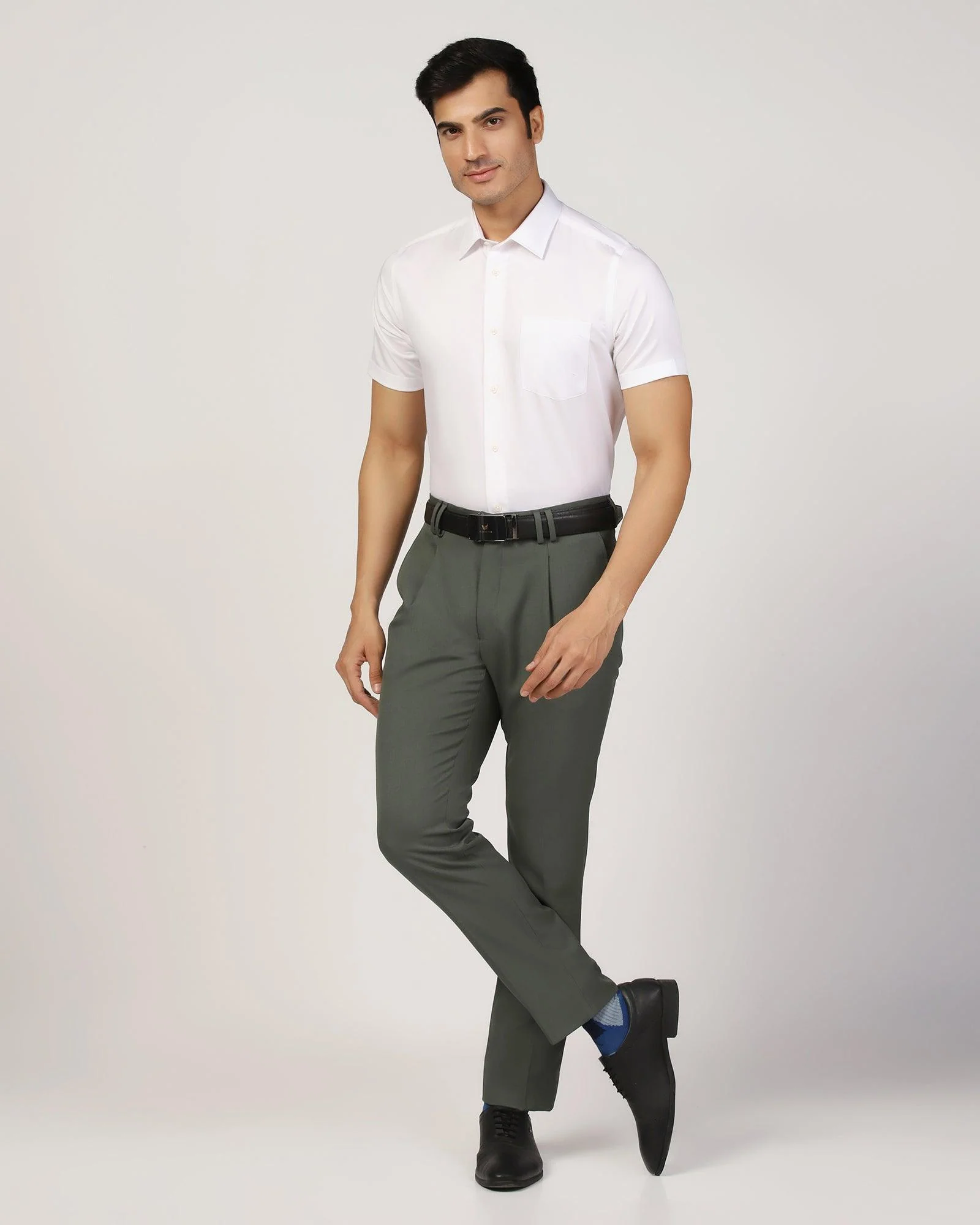 Non Iron Formal Half Sleeve White Solid Shirt - Matiz - Image 3