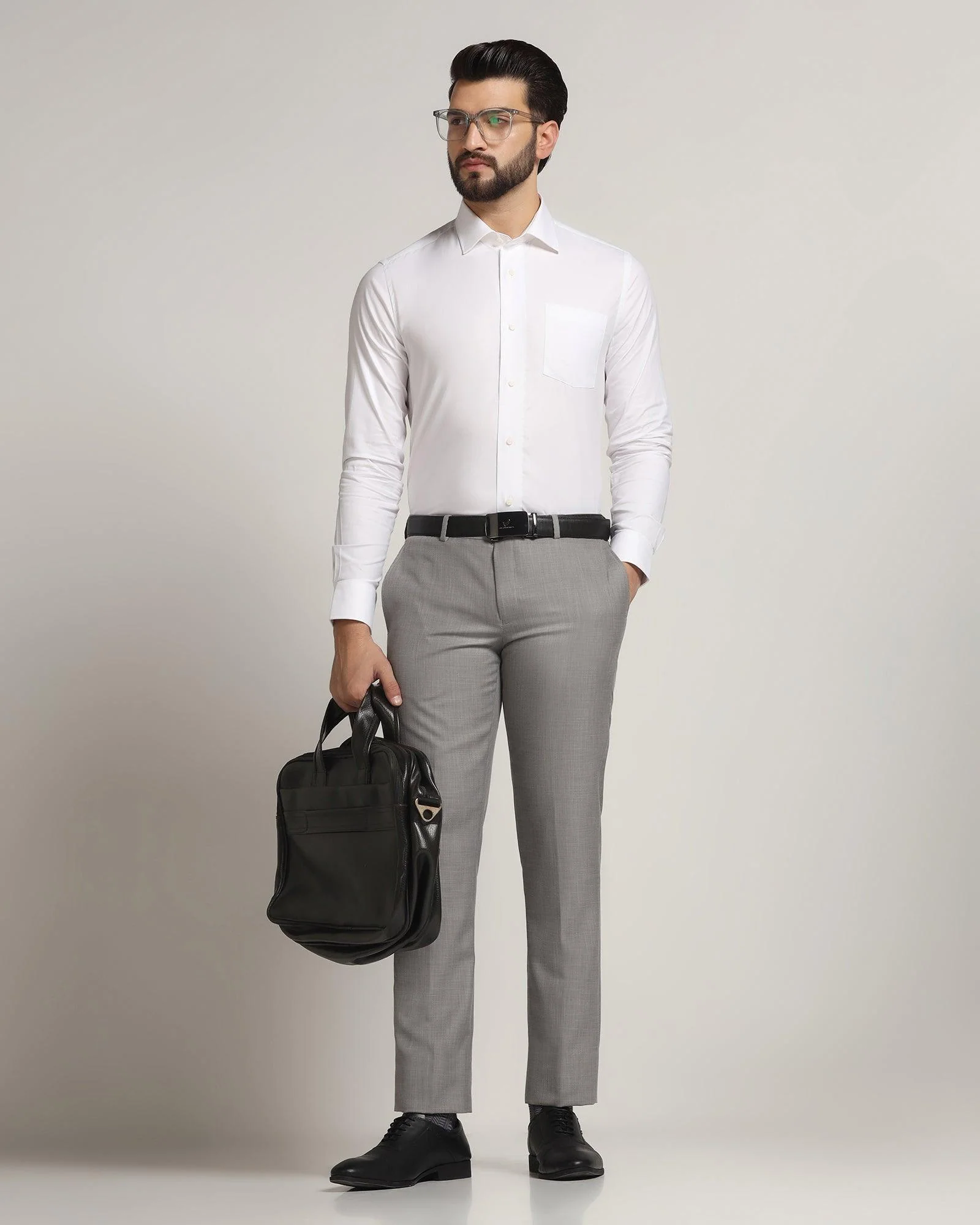 Formal White Solid Shirt - Otto - Image 6