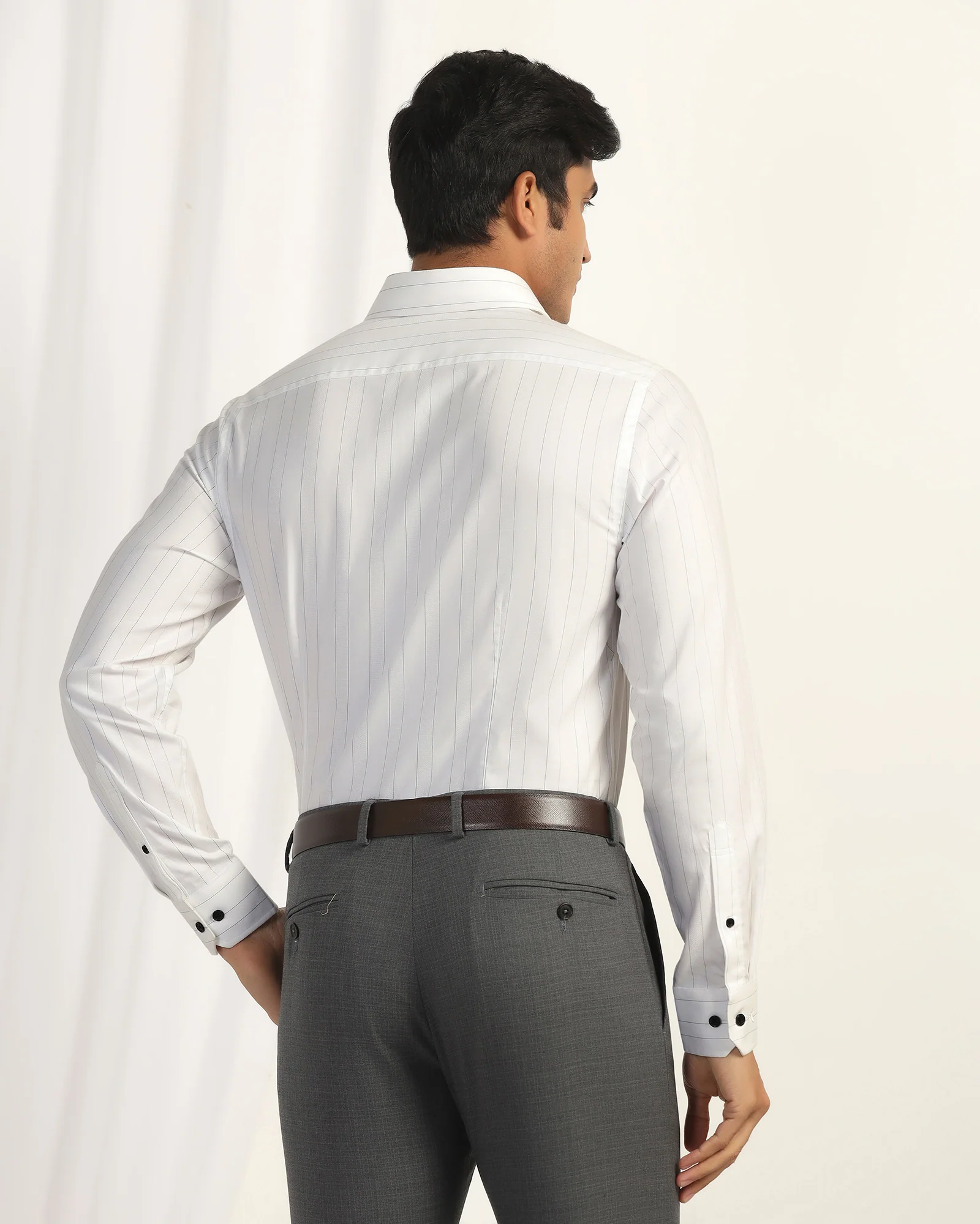 Formal White Stripe Shirt - Austin - Image 2