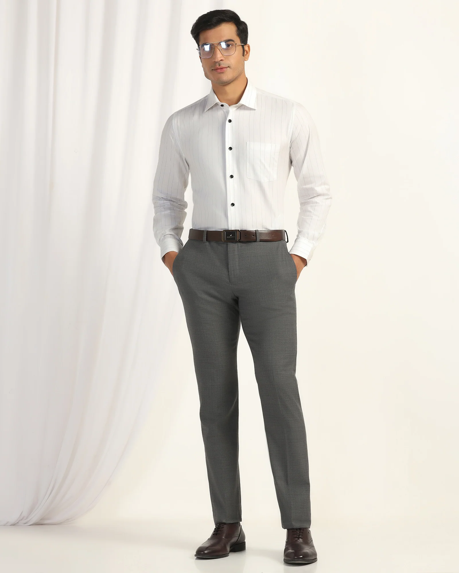 Formal White Stripe Shirt - Austin - Image 7