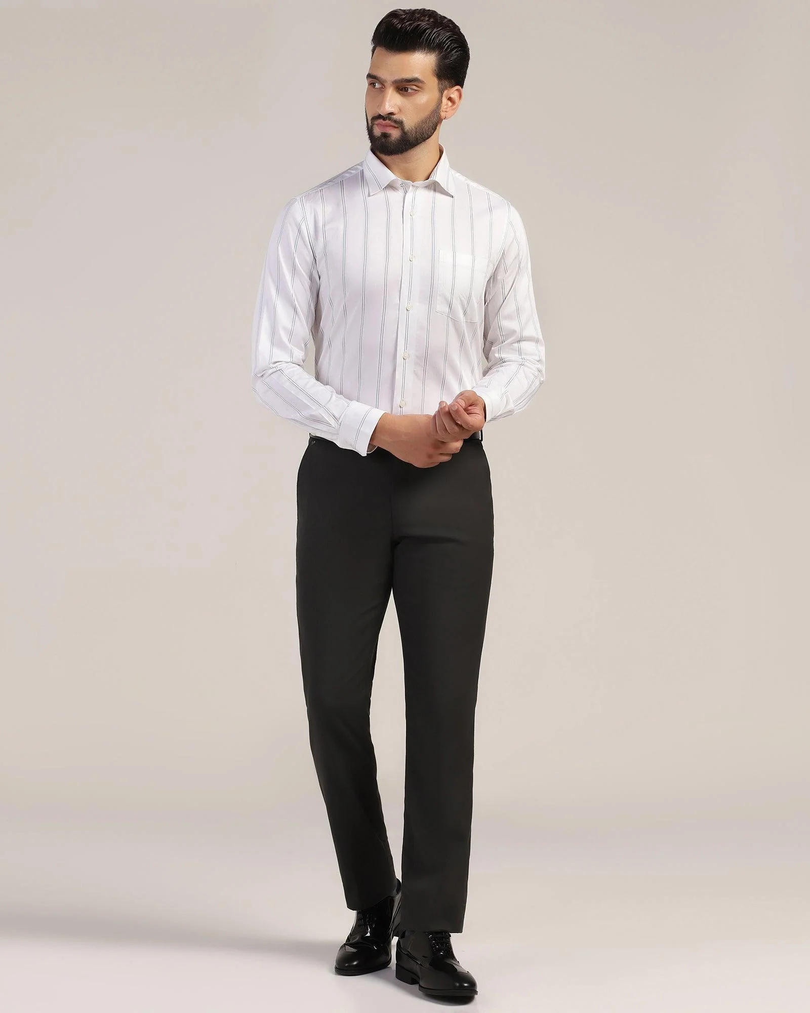 Formal White Stripe Shirt - Kolt - Image 3