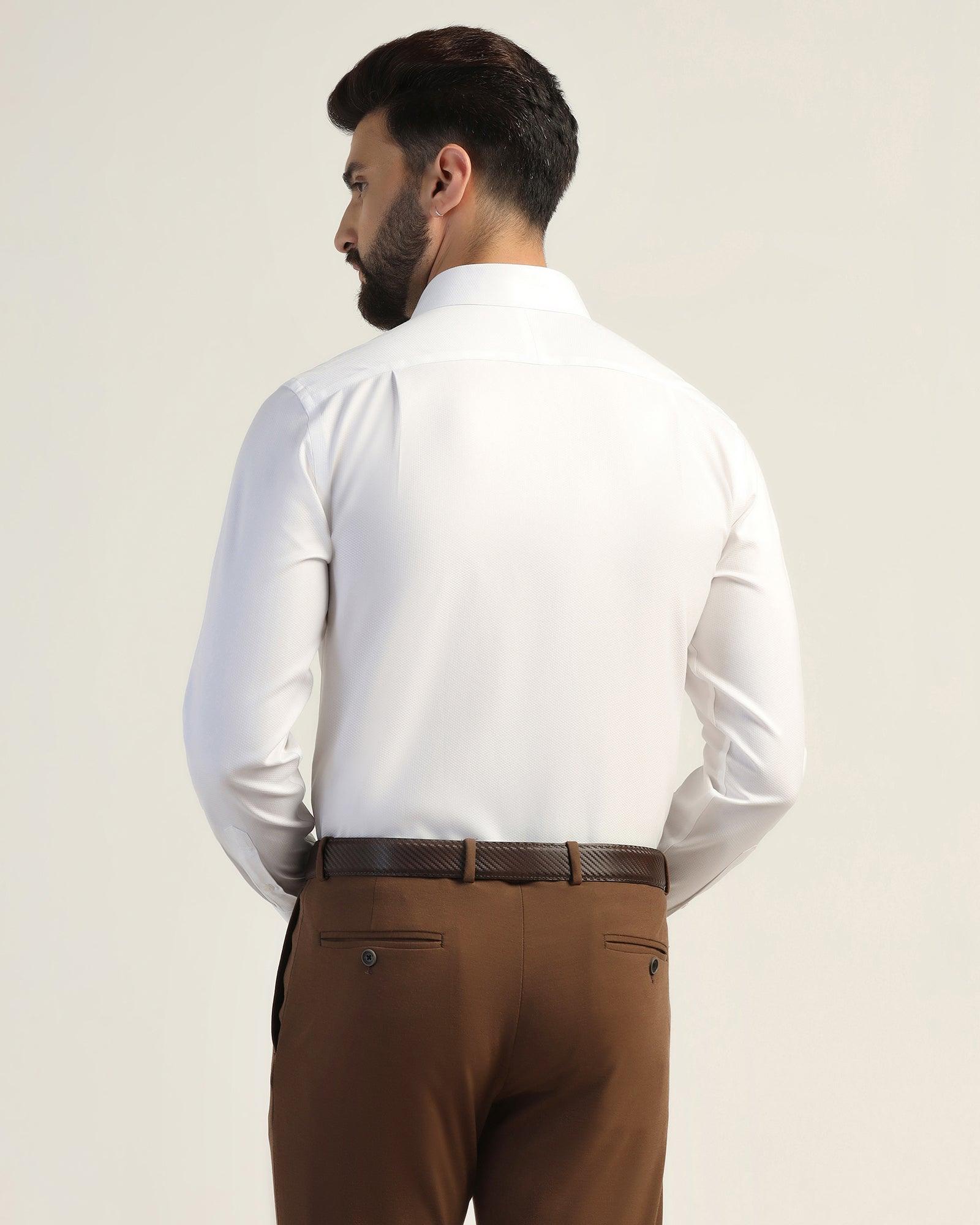 Non Iron Formal White Textured Shirt - E31 - Image 2