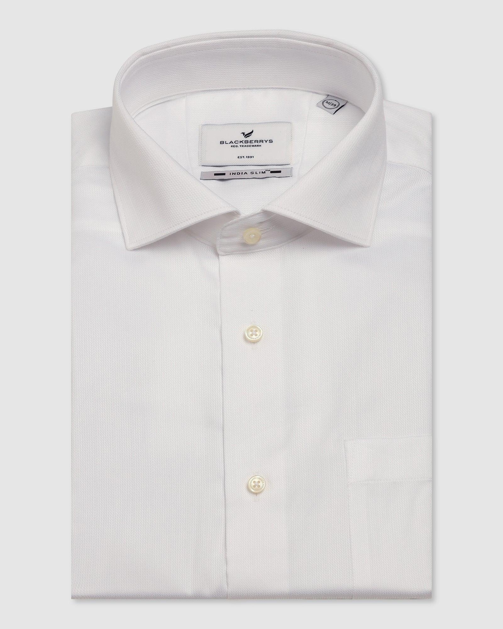 Formal Super White Textured Shirt - Hemp - Image 5