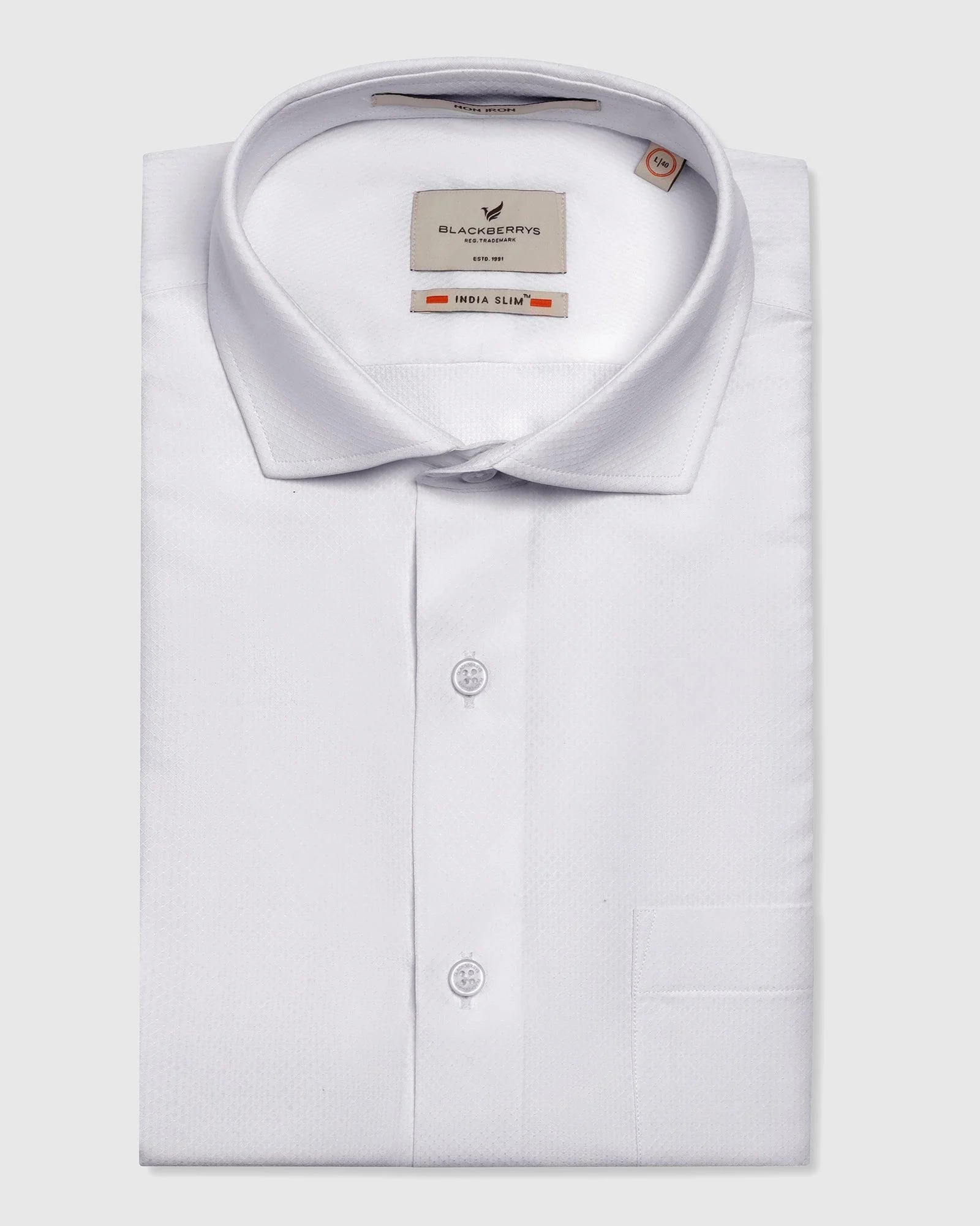 Non Iron Formal White Textured Shirt - Ivy - Image 5